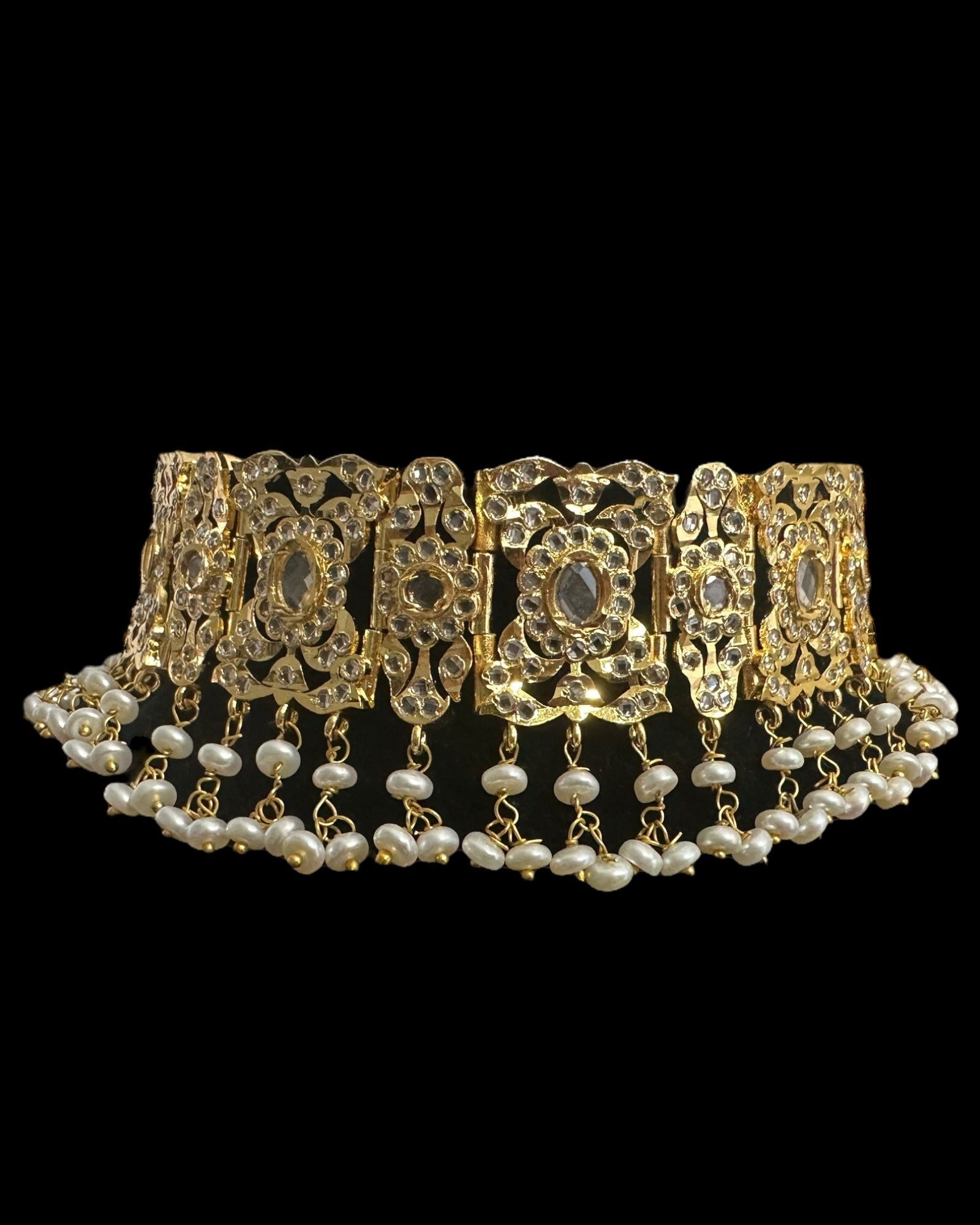 C541 Nishat fresh water pearl choker with earrings ( READY TO SHIP )