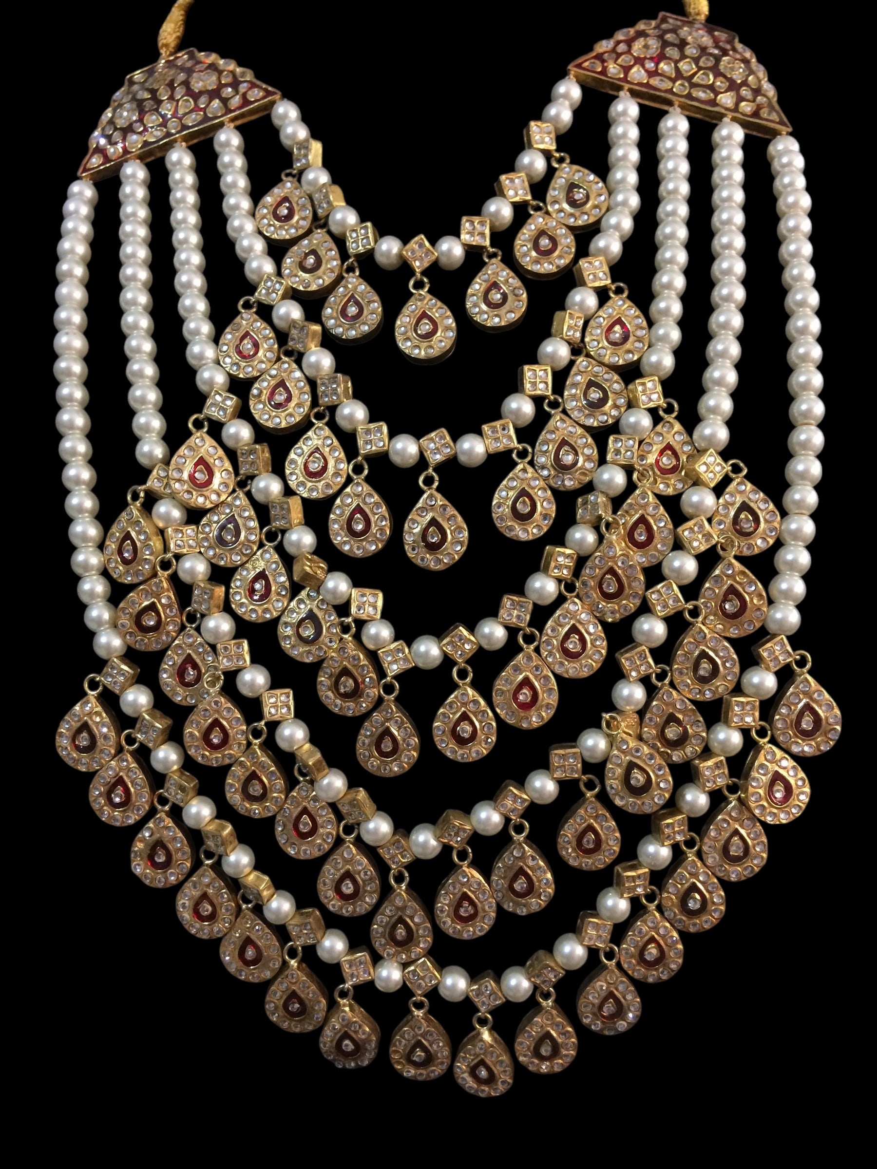 Kyra  five layered kundan necklace / satlada ( SHIPS IN 4 WEEKS )