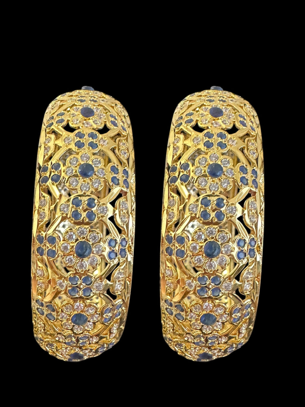 B321 Shibra bangles in sapphire zircon ( SHIPS IN 4 WEEKS )