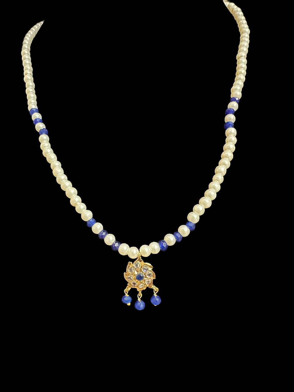 PS499 Sara pendant and earrings set -blue  ( READY TO SHIP )