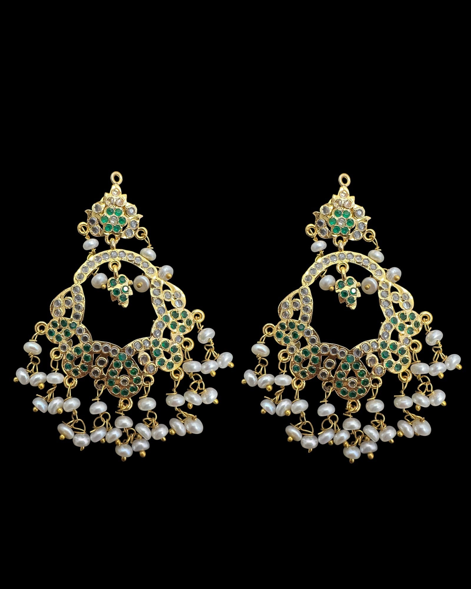 C544  Nishat fresh water pearl choker with earrings - Green ( READY TO SHIP )