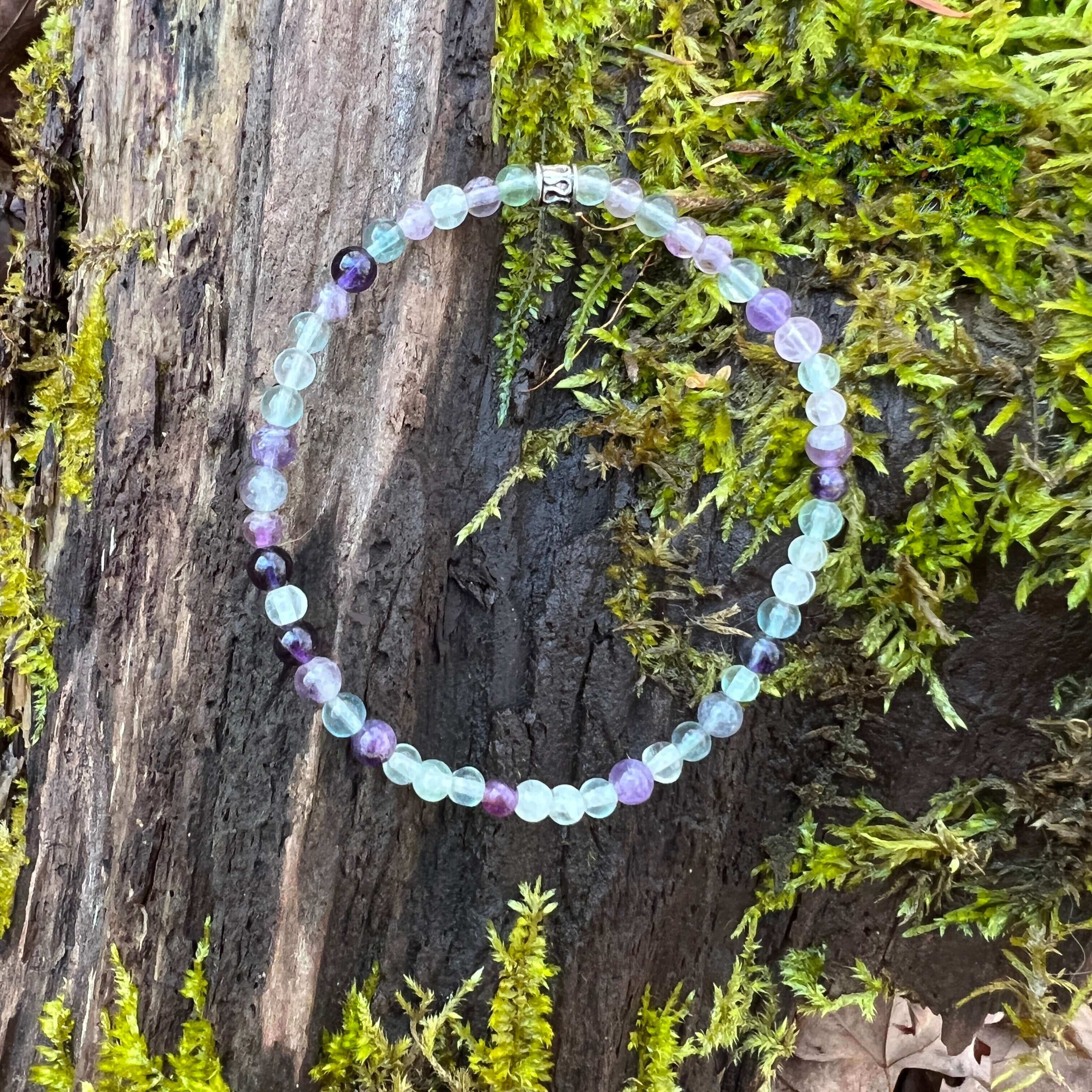 Fluorite and Amethyst Mini Bracelet