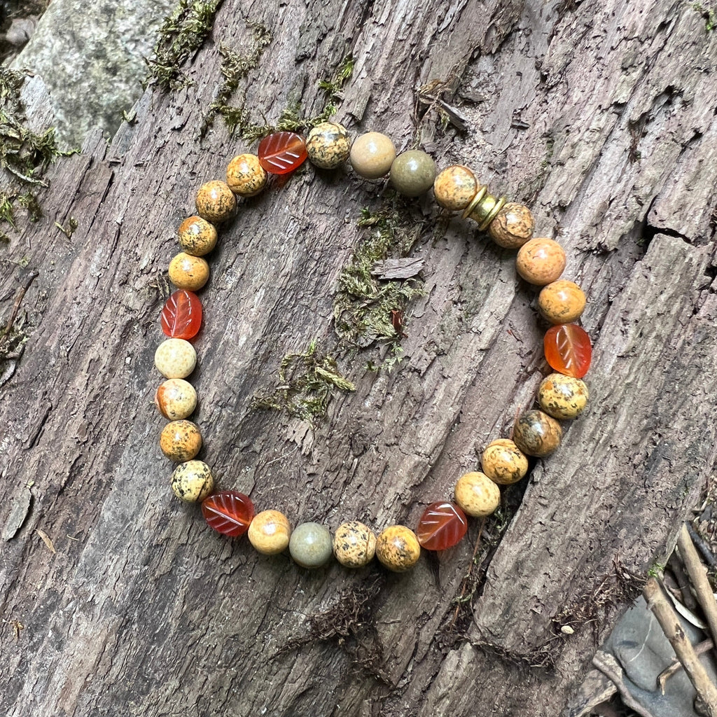 Harvest Glow Bracelet - Carnelian + Picture Jasper