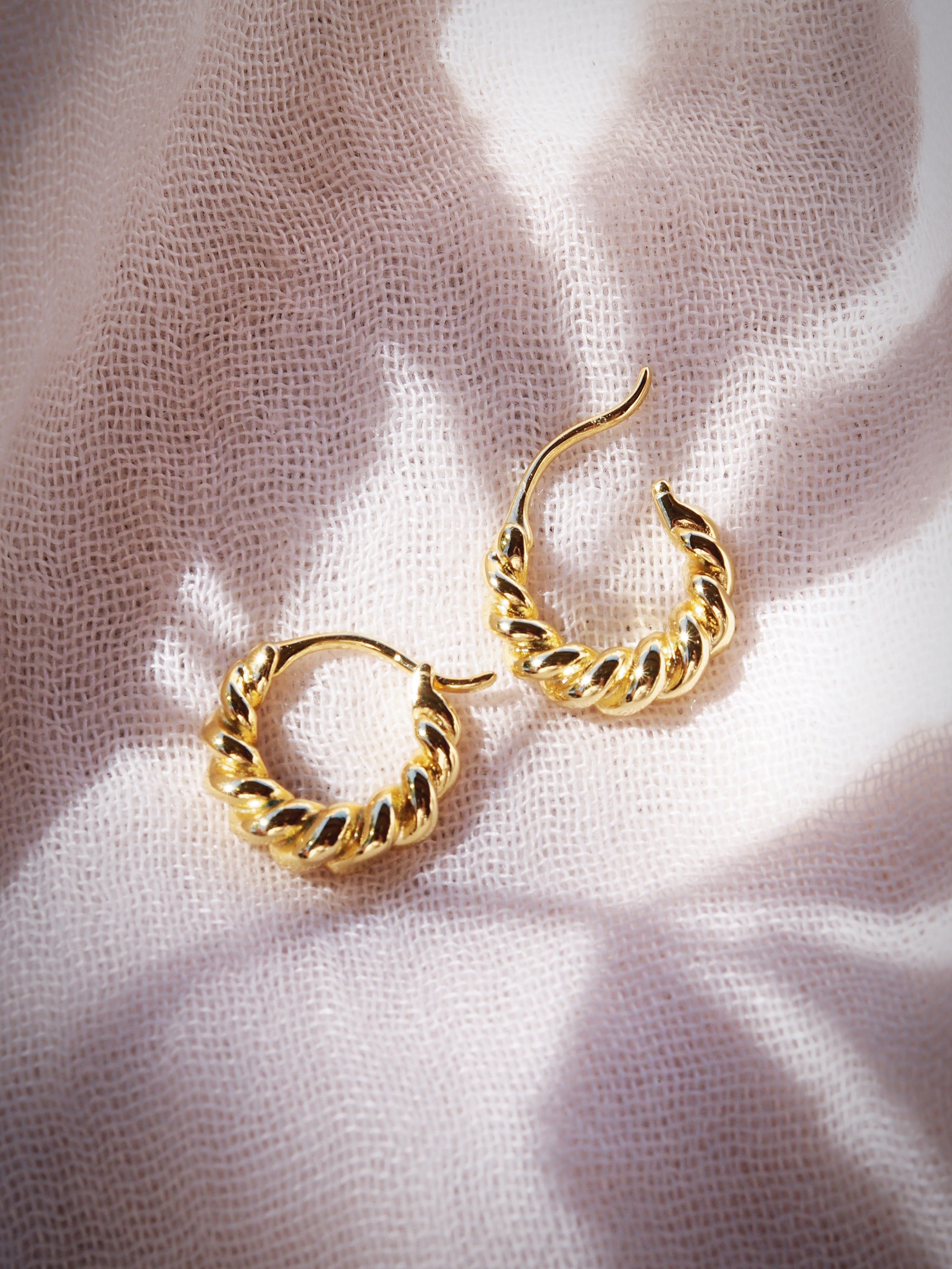 Small Twisted Rope Hoop Earrings - Mana