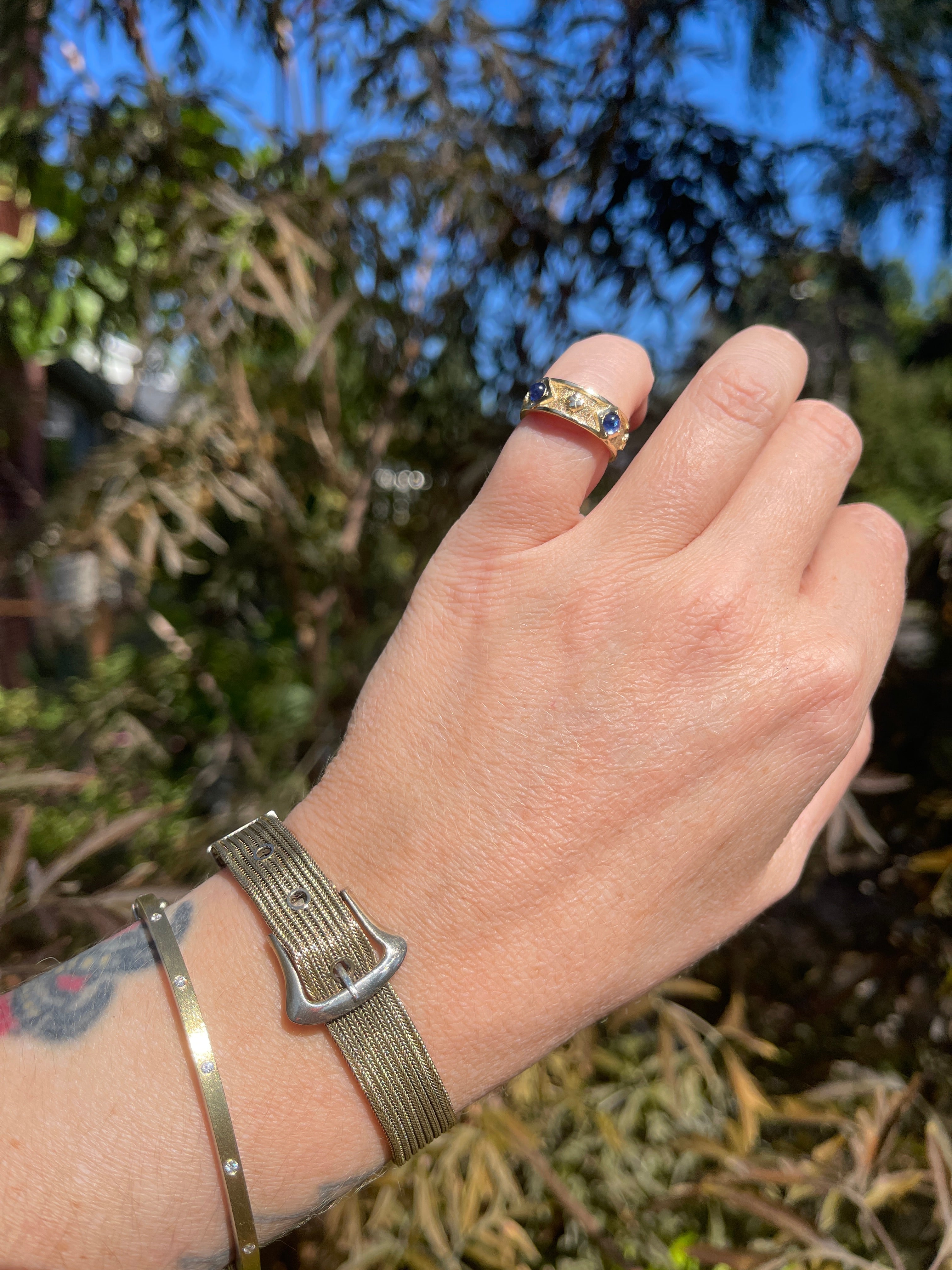 Bastion Ring with Sapphires - Size 5