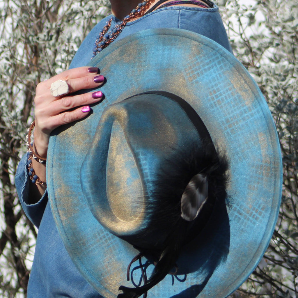 Chunky White Turquoise Slab on Hammered Gold Cuff RingBase 012s