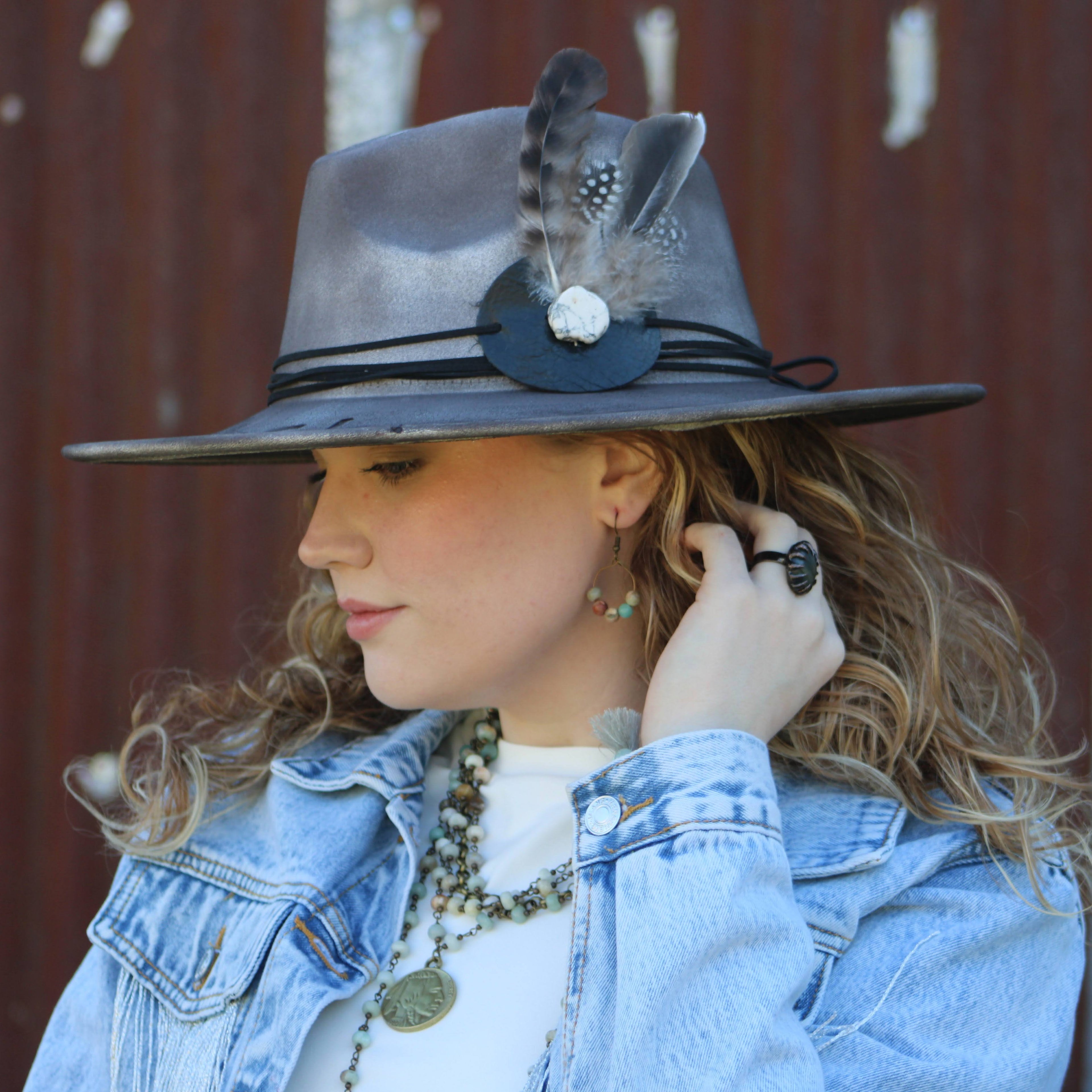 Genuine Labradorite Ring set in Antique Copper 012x