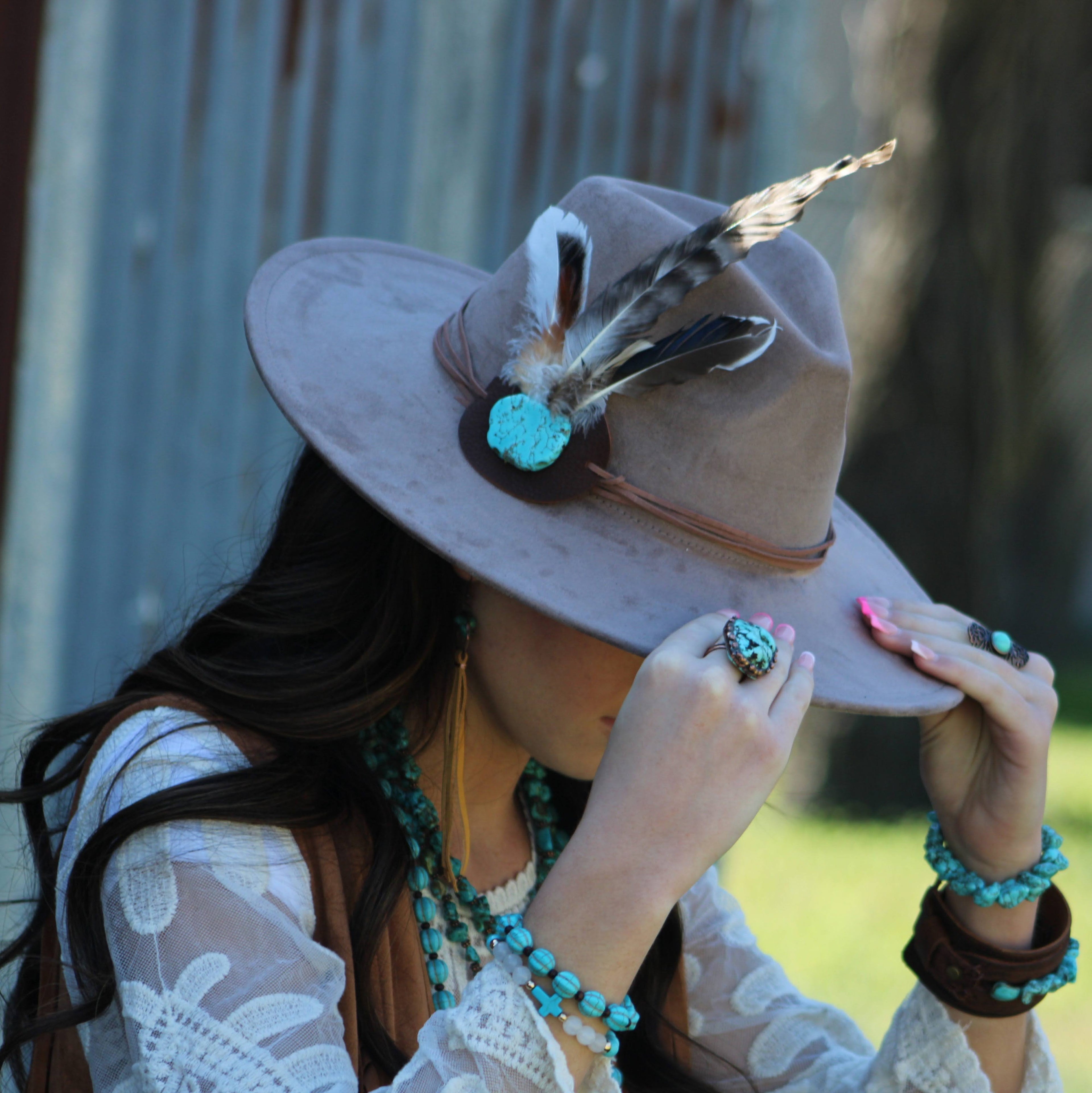 Blue Turquoise Ring set in Antique Copper 012w