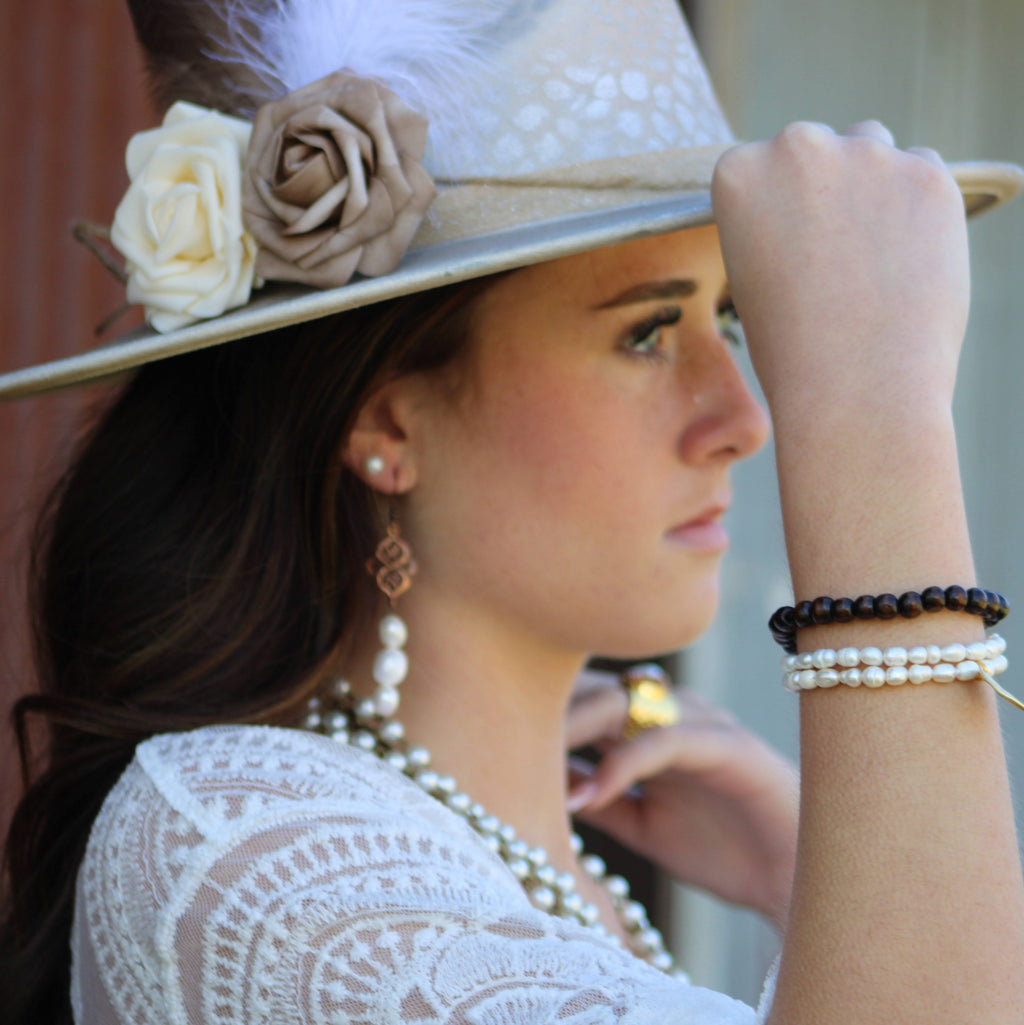 Genuine Freshwater Pearl Beaded Stretch Bracelet 800g