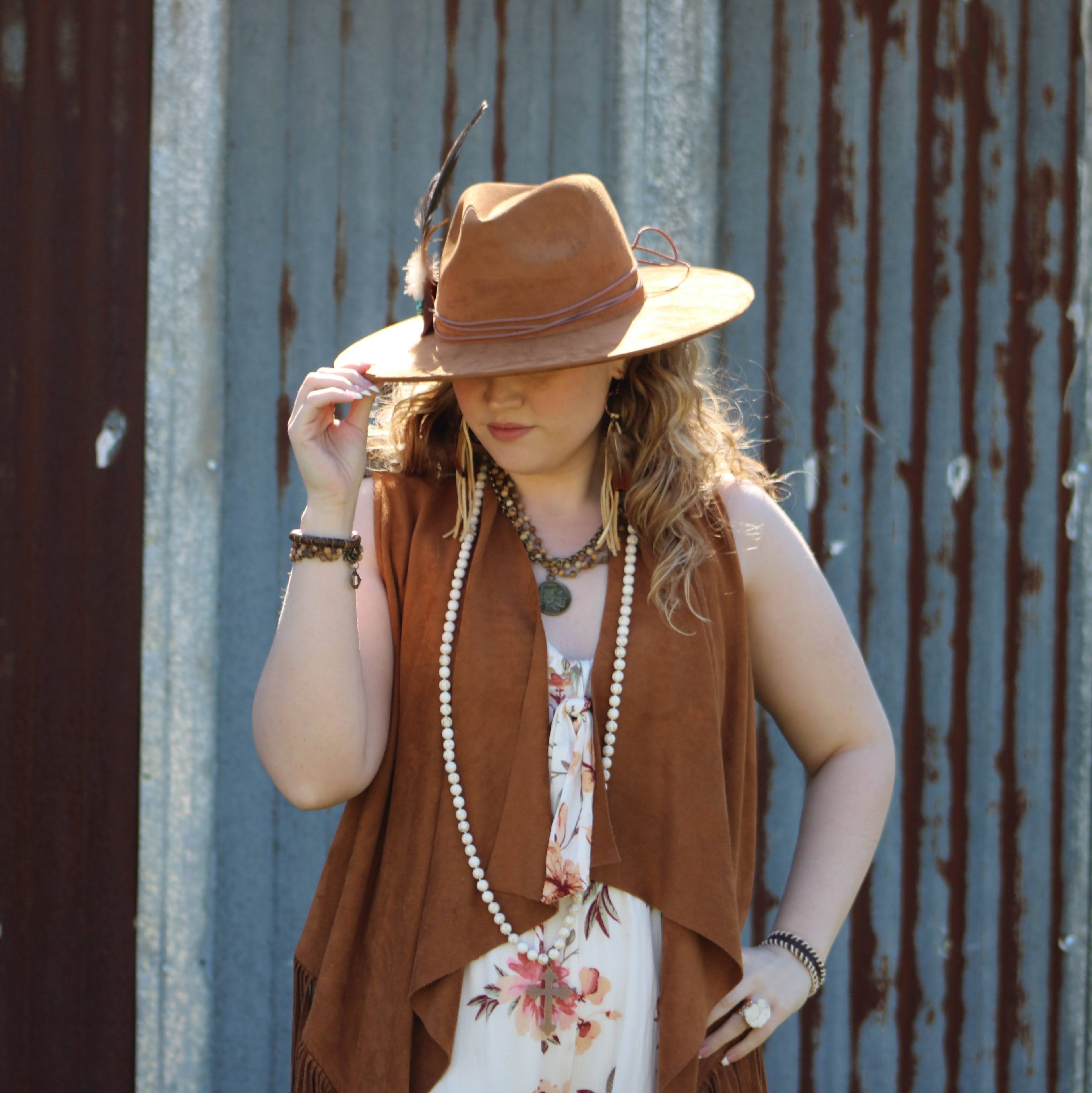 Vintage Brown Woven Leather Cuff Bracelet 005A