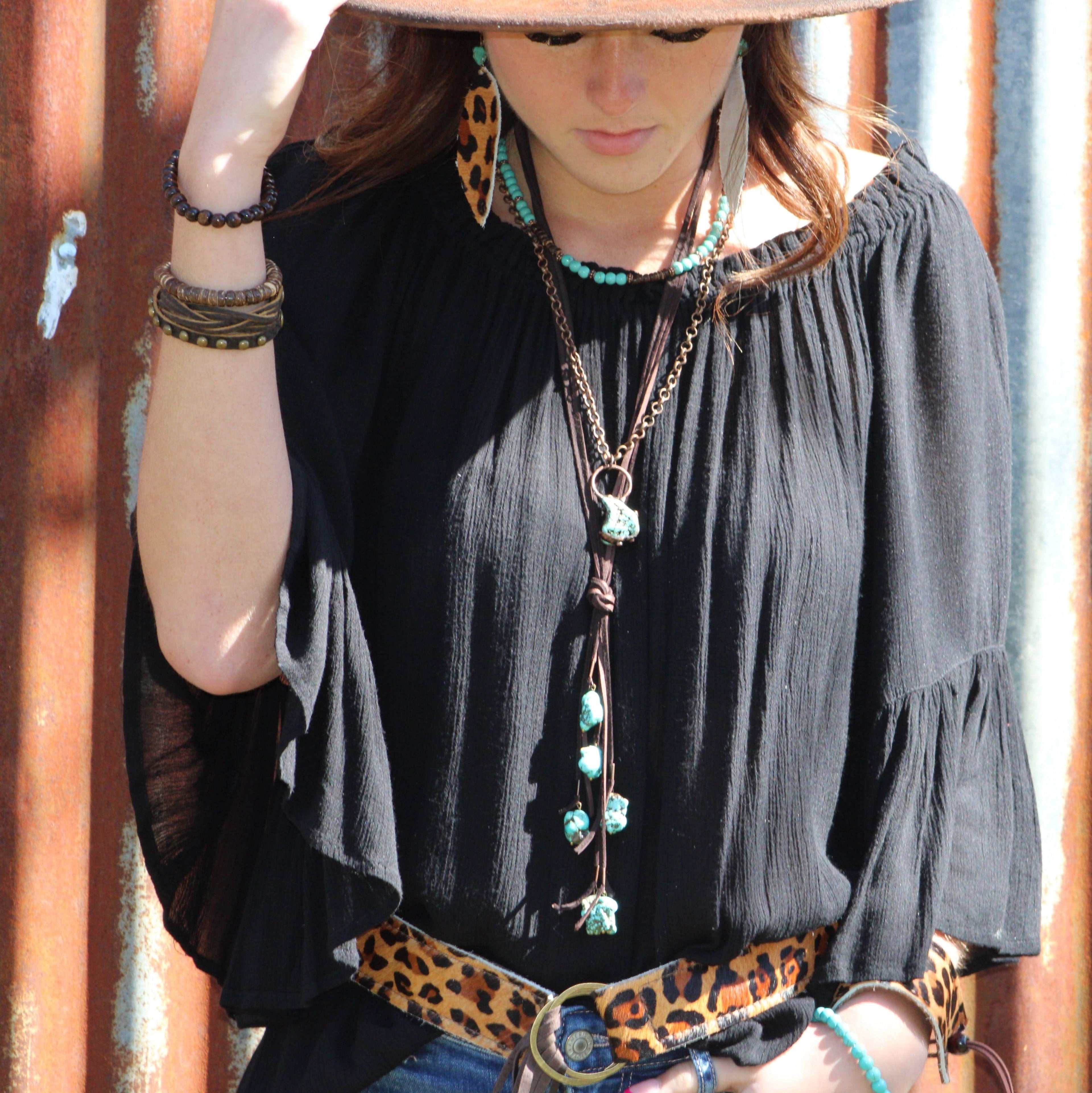 Wood Disc Beaded Stretch Bracelet 800oa