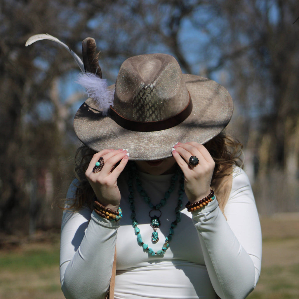 Wood and Imperial Jasper Stretch Bracelet Trio 808a