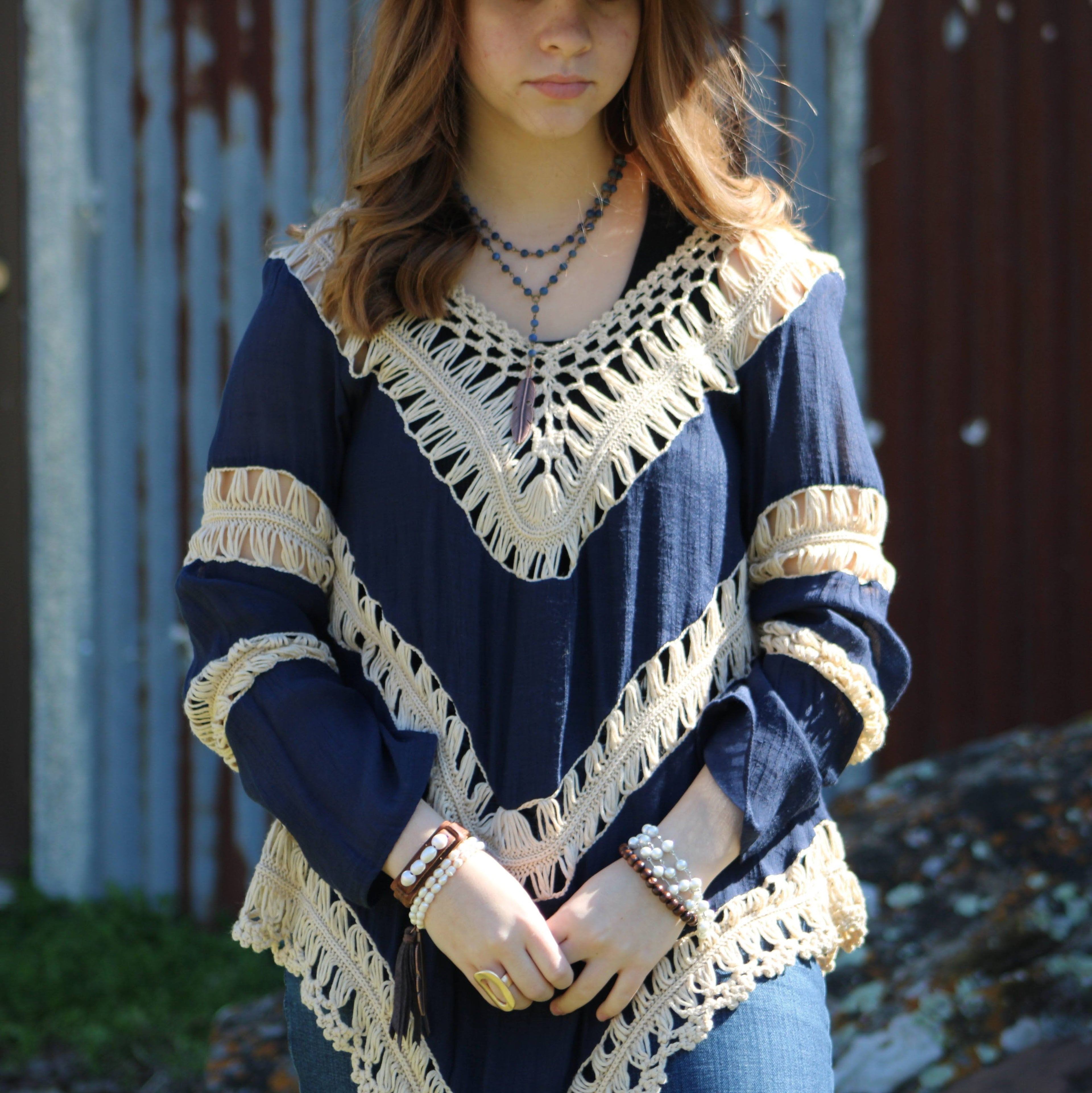 Double Strand GENUINE PEARL Bracelet With COPPER FEATHER 052d