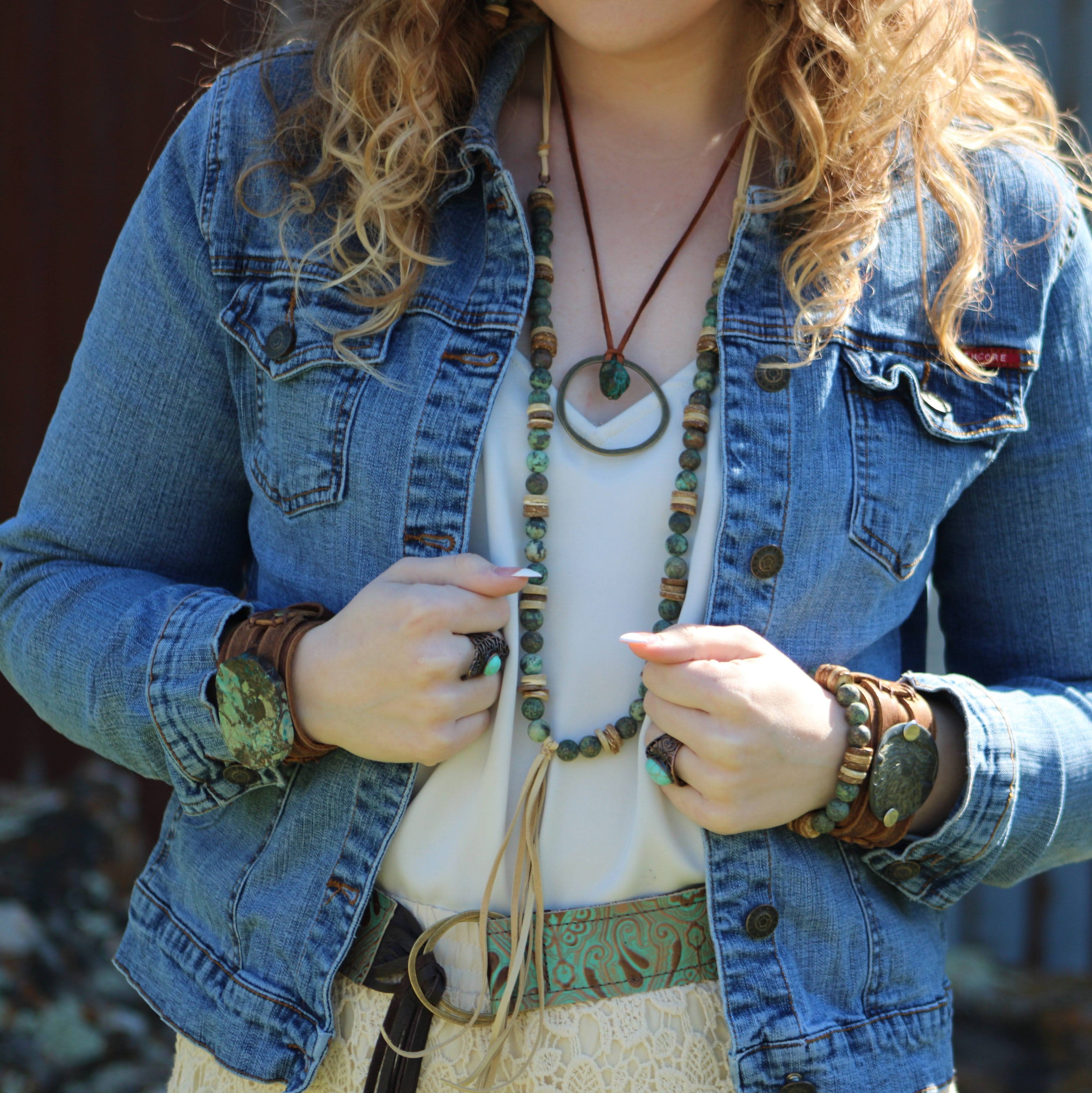 Blue Turquoise Ring in Antique Copper Filigree Setting 012d