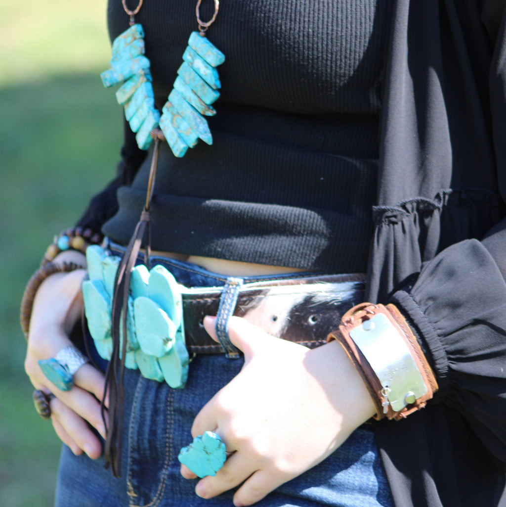 Blue Regalite Chunky Statement Ring 012k