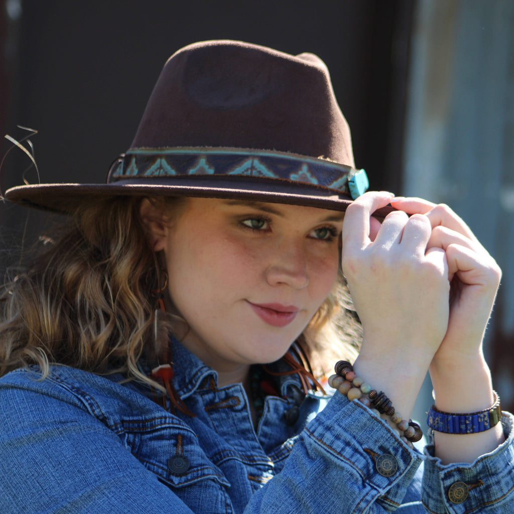 Boho Tan Deer Skin Leather Tassel Earring-Brown Feather 217c