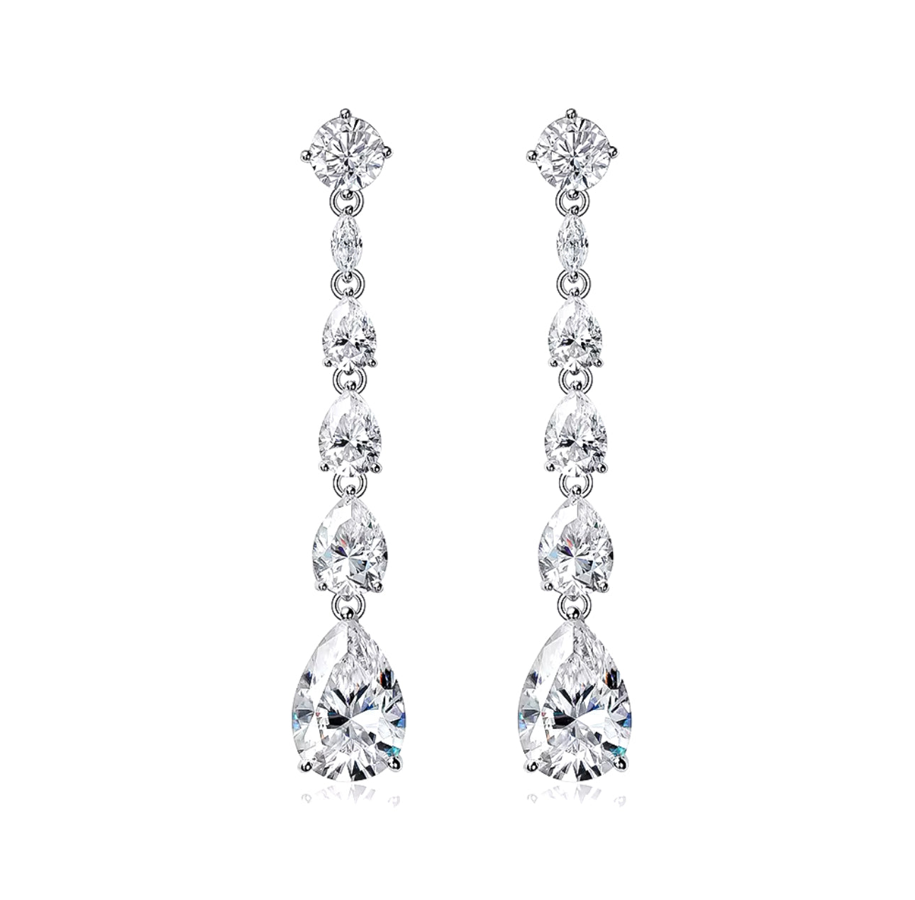 Pear Cut Bridal Drop Earrings