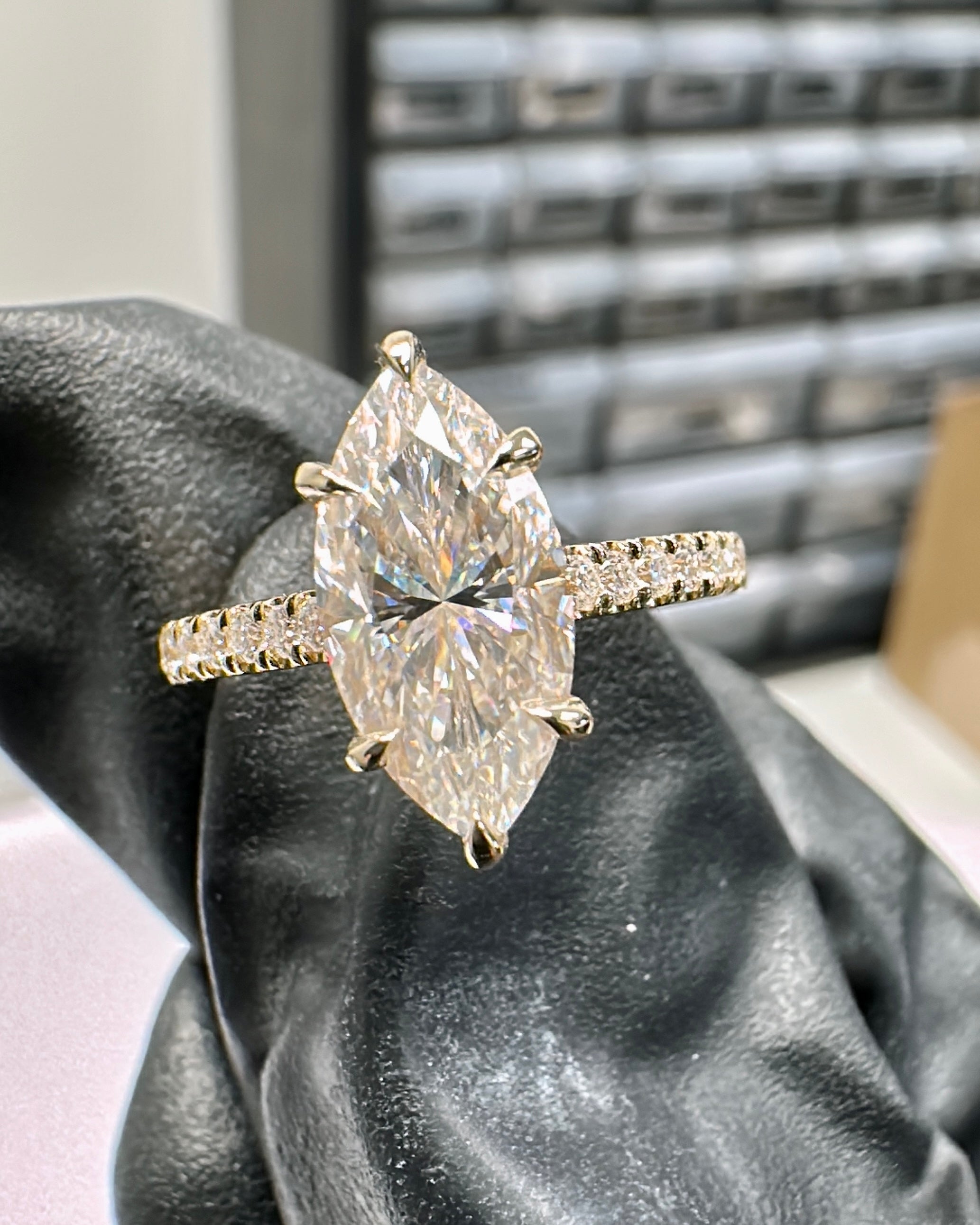 3.0ct Marquise Cut Engagement Ring