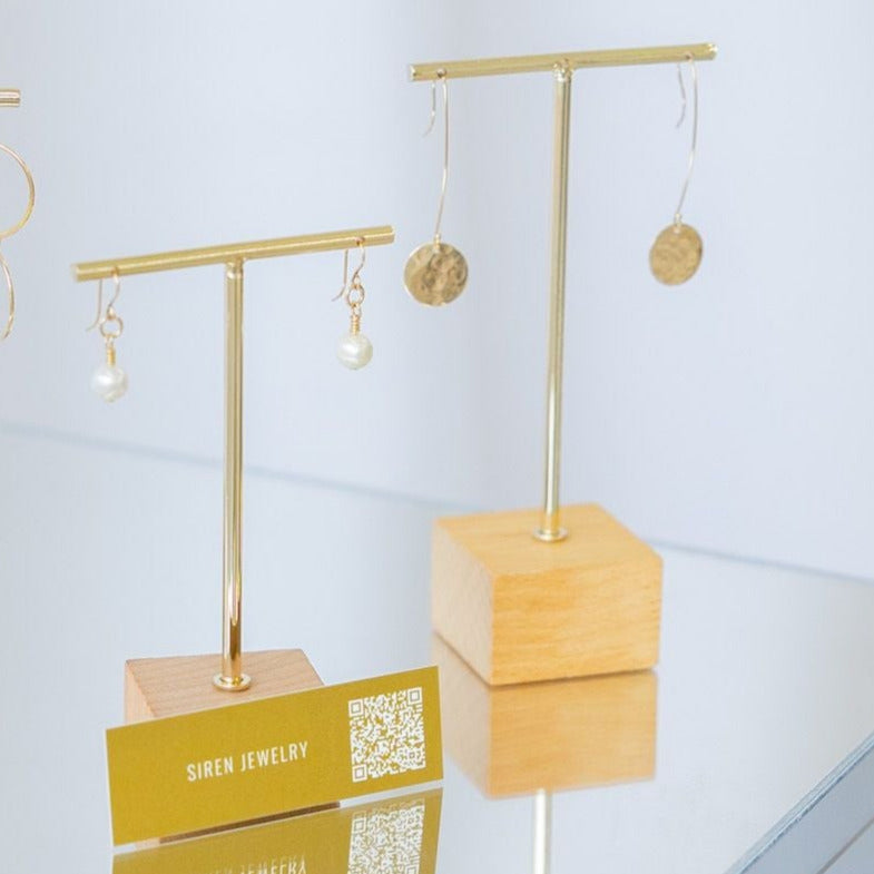 GOLD DISC HANG EARRINGS