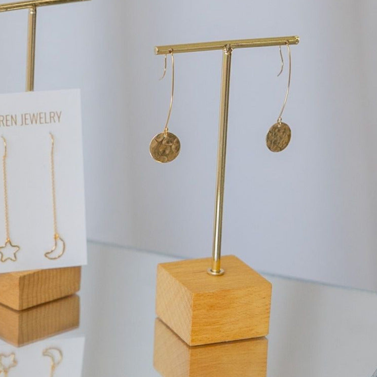 GOLD DISC HANG EARRINGS