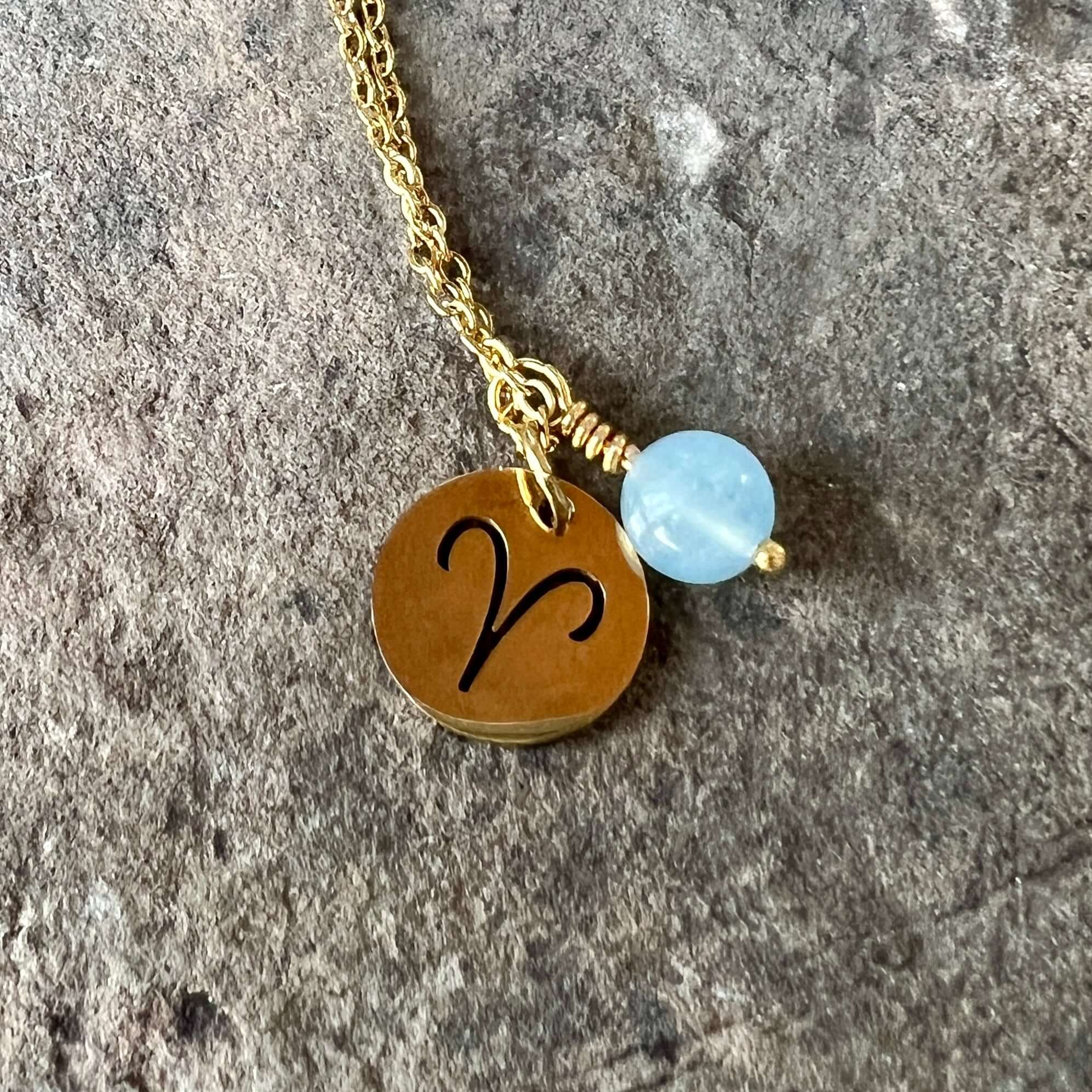 Zodiac Charm & Gemstone Necklace