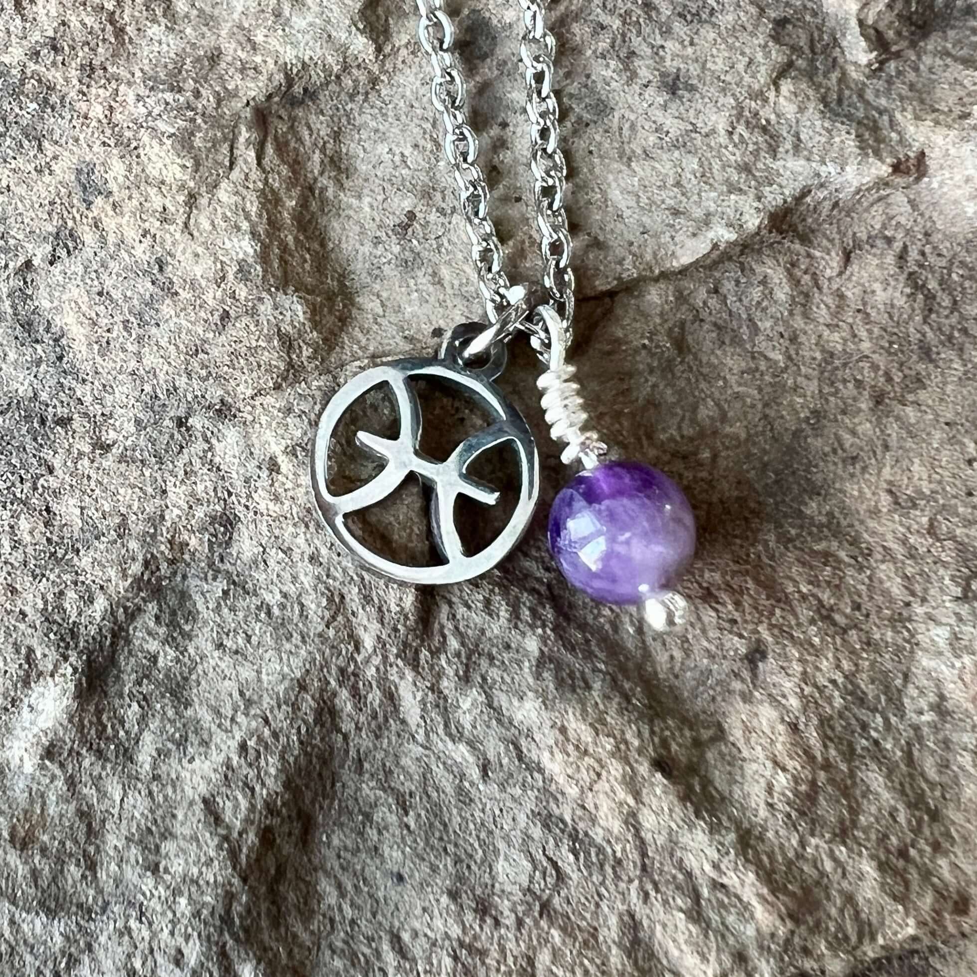 Zodiac Charm & Gemstone Necklace