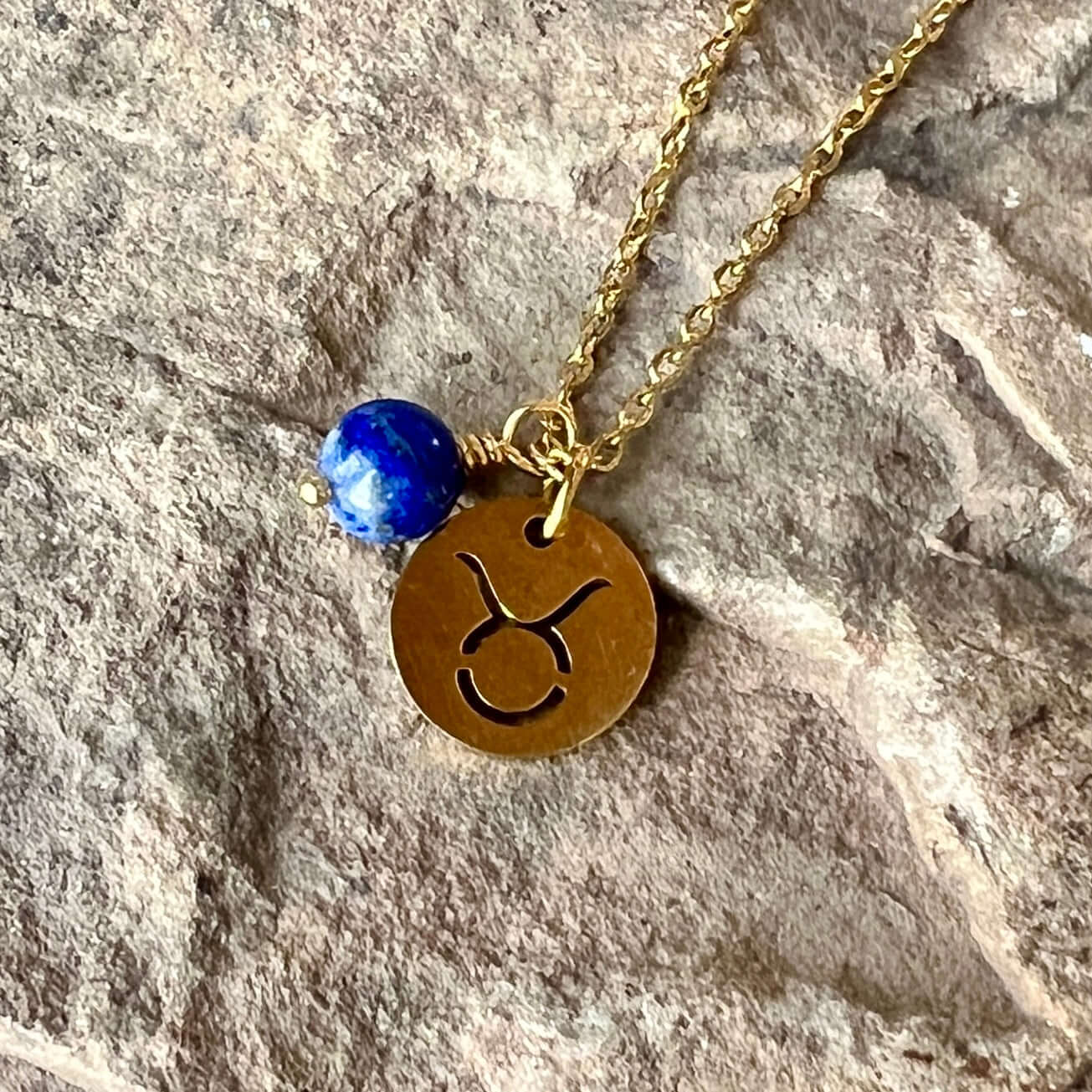 Zodiac Charm & Gemstone Necklace