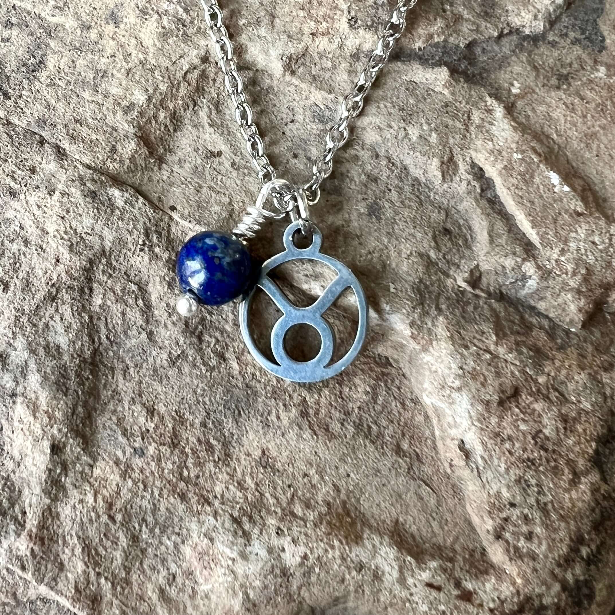 Zodiac Charm & Gemstone Necklace