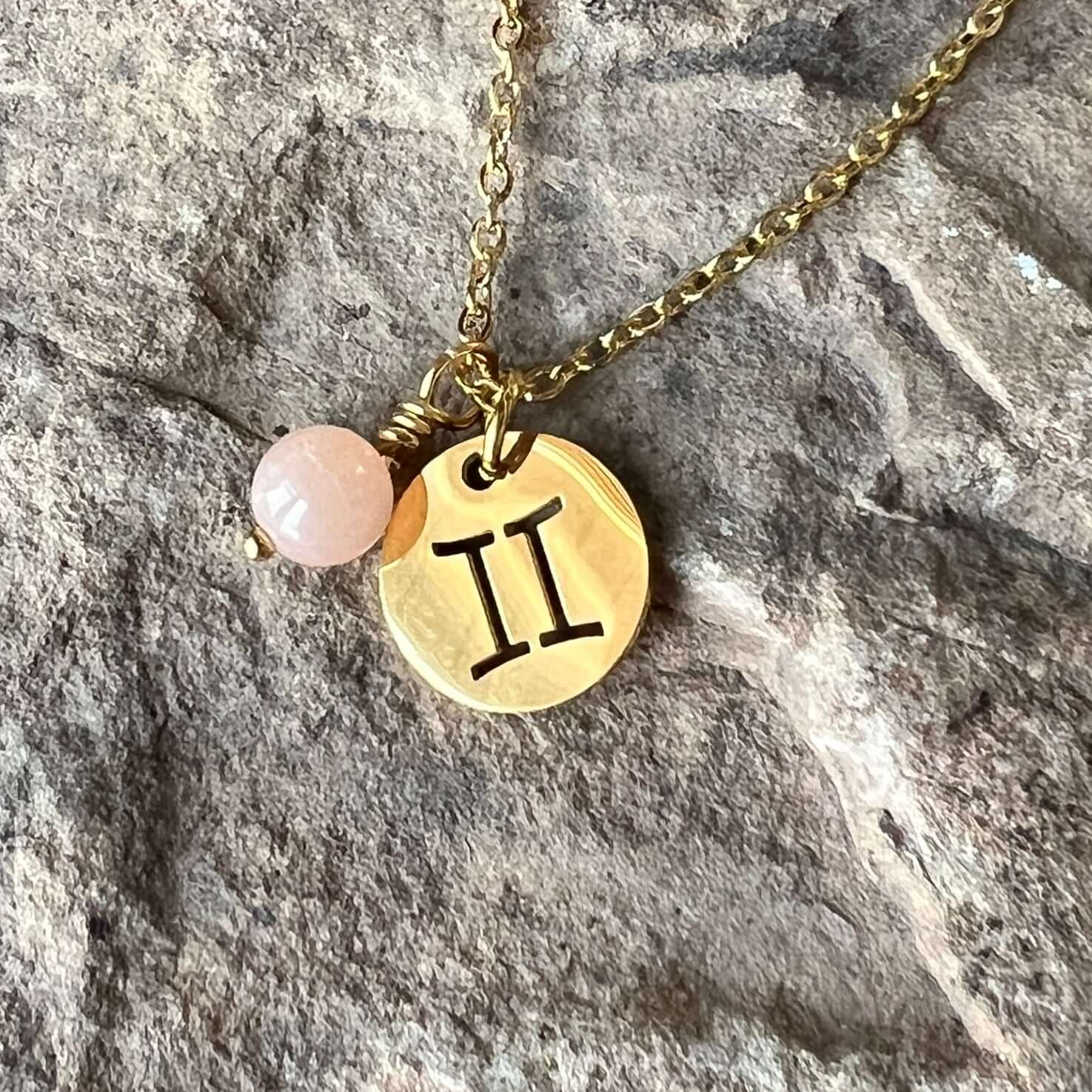 Zodiac Charm & Gemstone Necklace