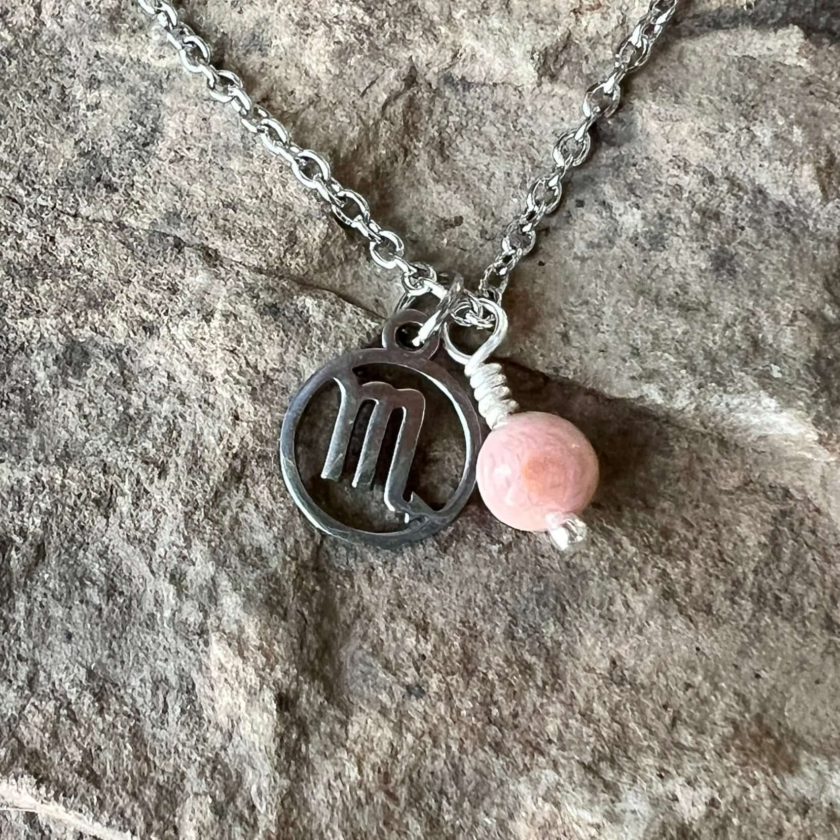 Zodiac Charm & Gemstone Necklace