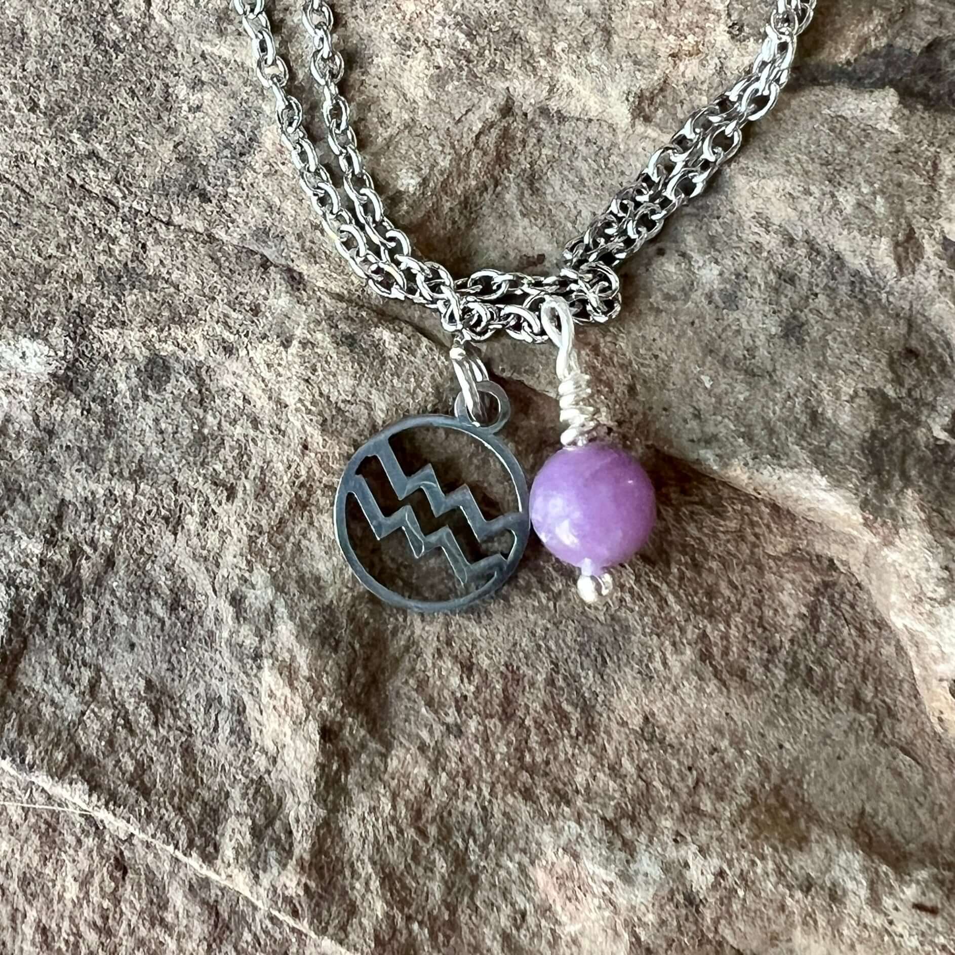Zodiac Charm & Gemstone Necklace