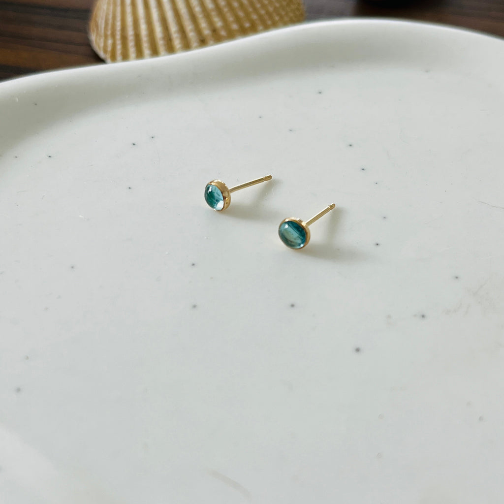 BLUE APATITE STUDS EARRINGS