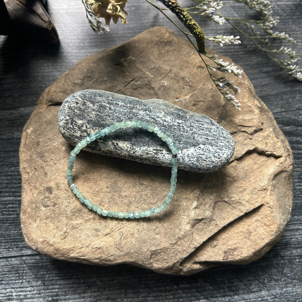 Green Apatite Cube Bracelet - Subtle Radiance Collection
