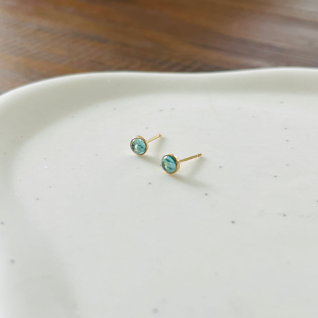 BLUE APATITE STUDS EARRINGS
