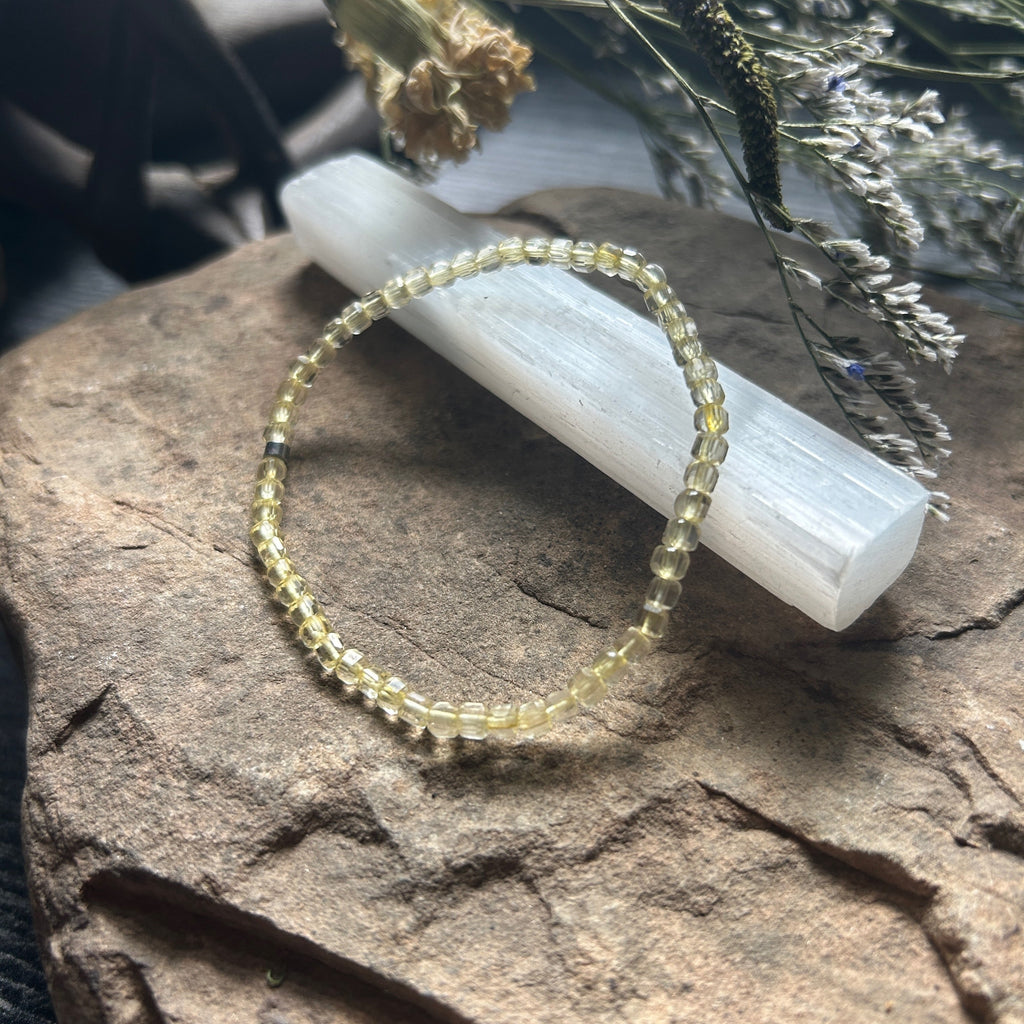 Citrine Cube Bracelet - Subtle Radiance Collection