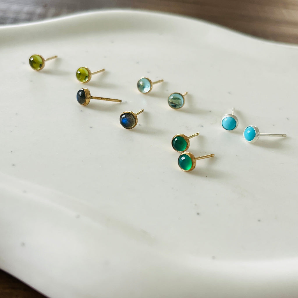 BLUE APATITE STUDS EARRINGS