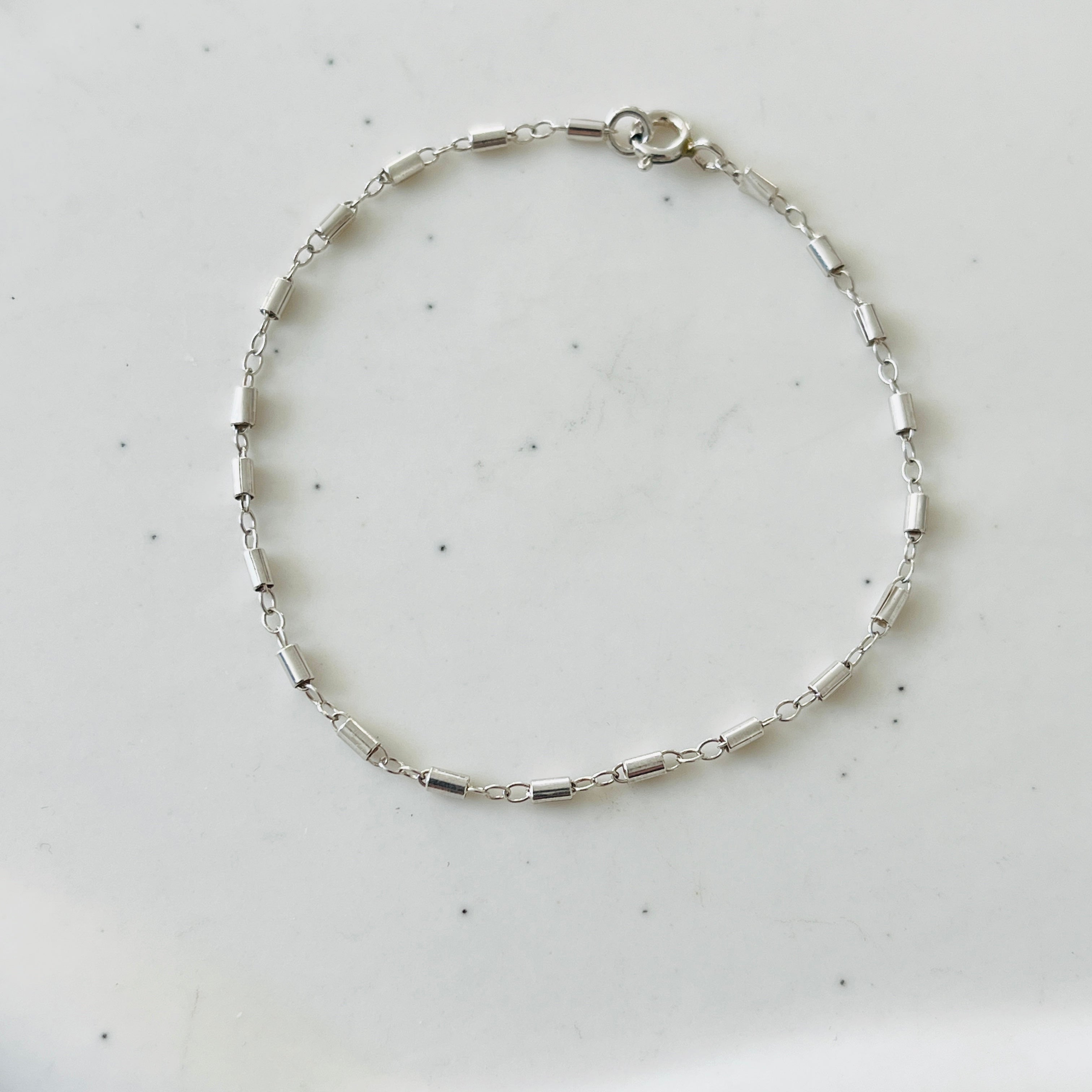 SILVER BARREL BRACELET