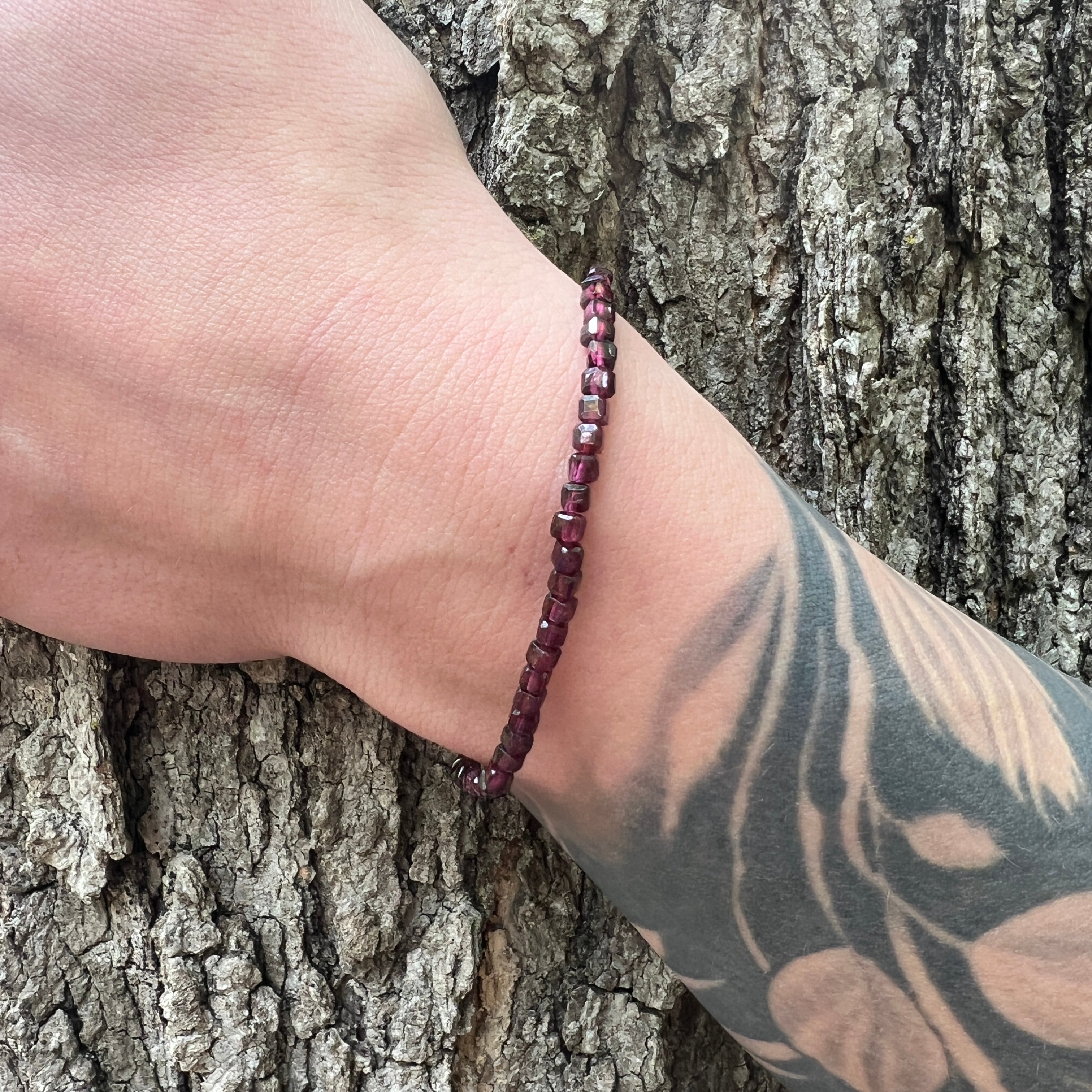Purple Garnet Cube Bracelet - Subtle Radiance Collection