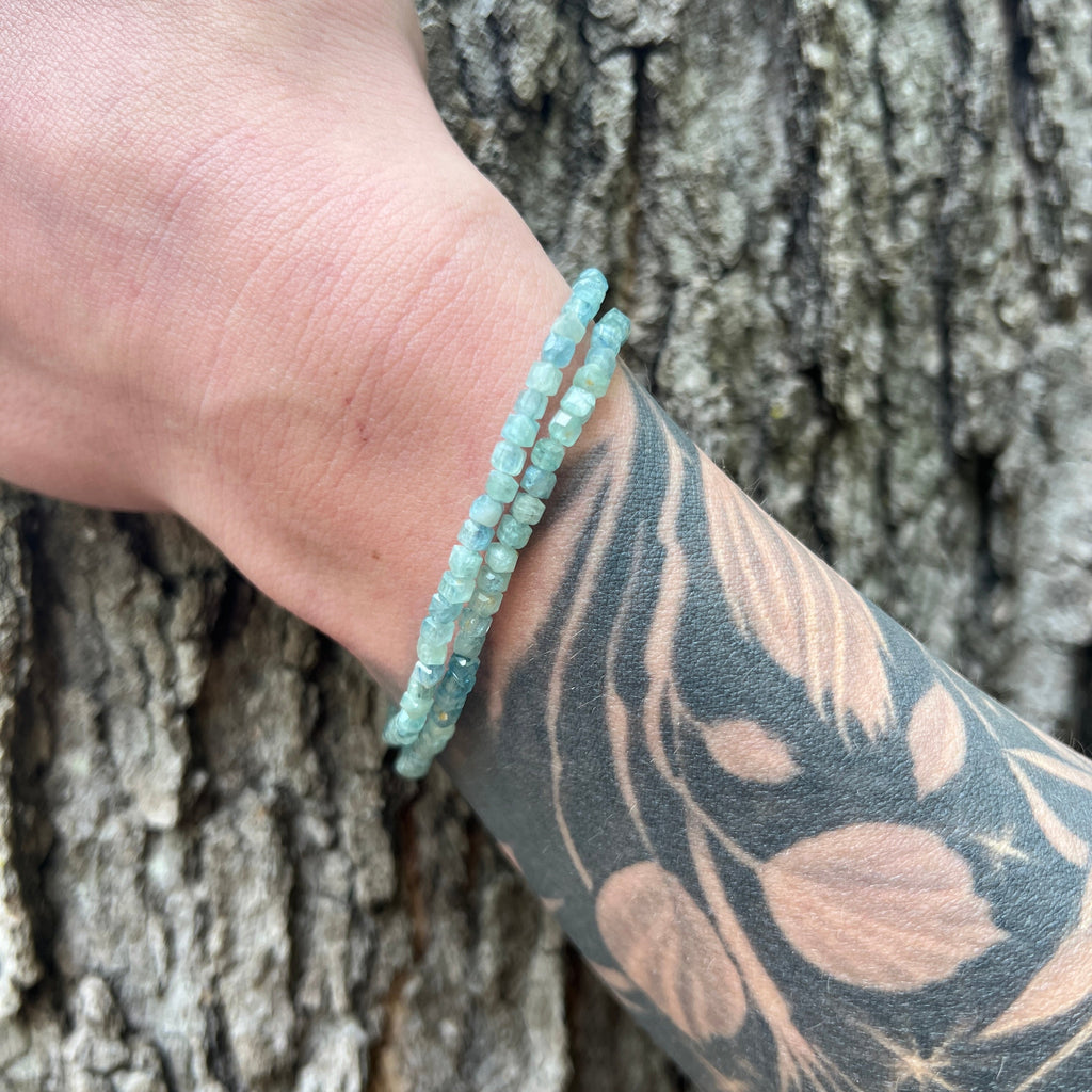 Green Apatite Cube Bracelet - Subtle Radiance Collection