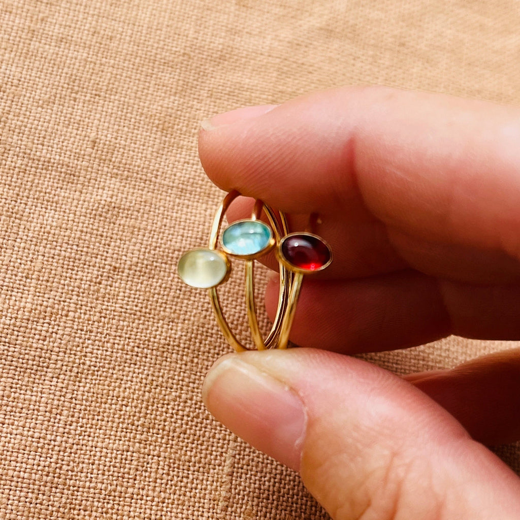 OVAL GEMSTONE RING