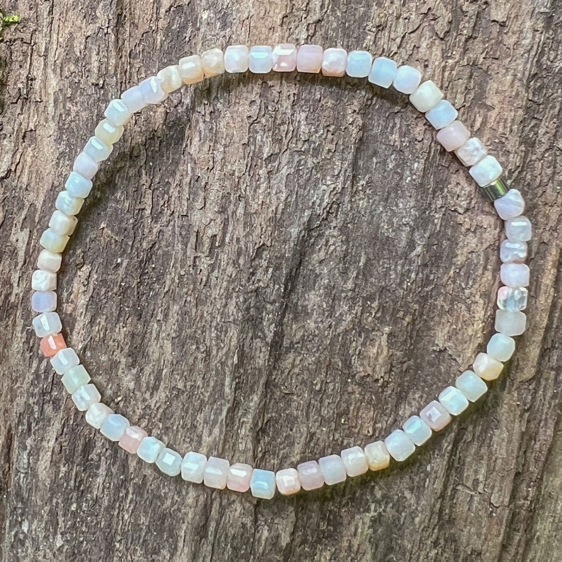 Pink Opal Cube Bracelet - Subtle Radiance Collection