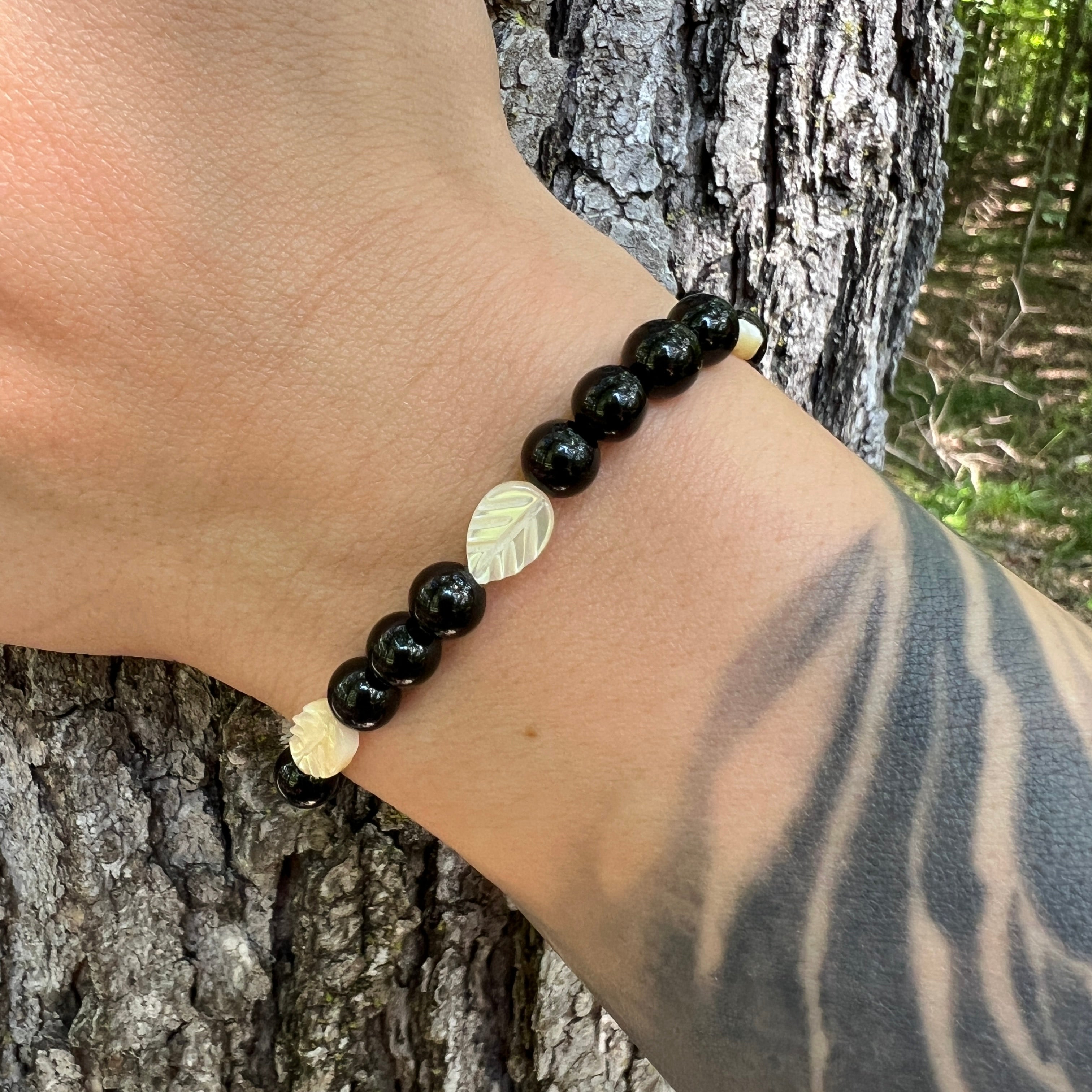 Shadow & Light Bracelet - Mother of Pearl & Onyx