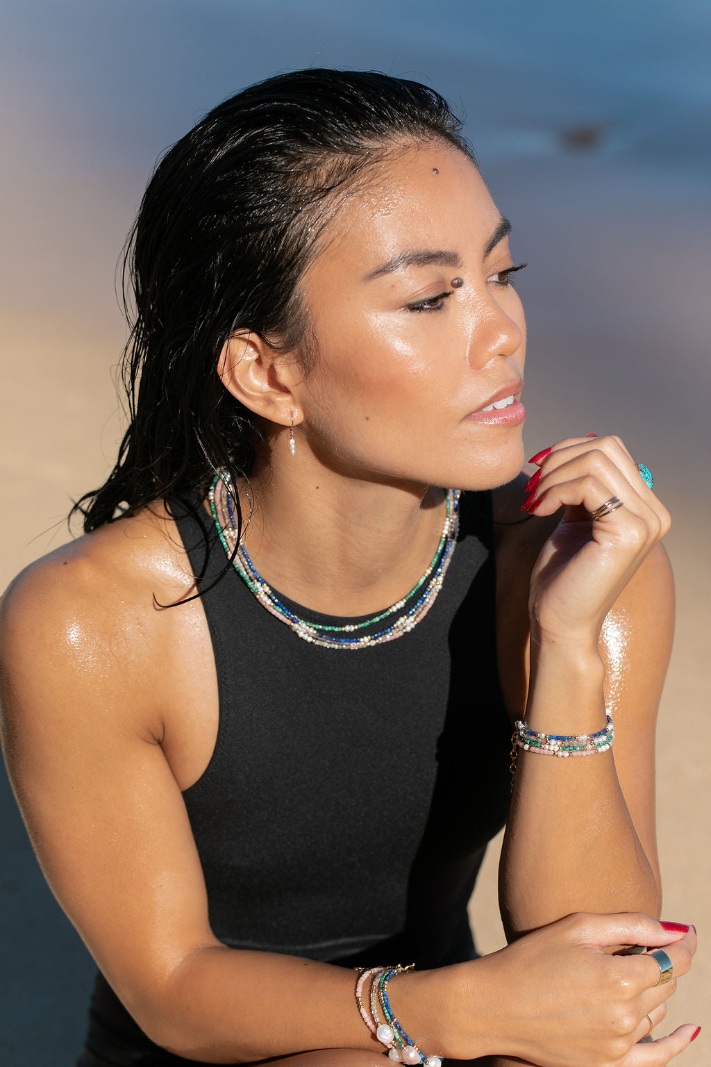 Pink Pearl and Gemstone Bracelet -  Gold Akala