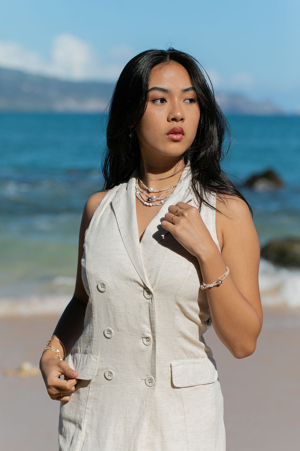 Pink Pearl and Gemstone Necklace - Gold Akala