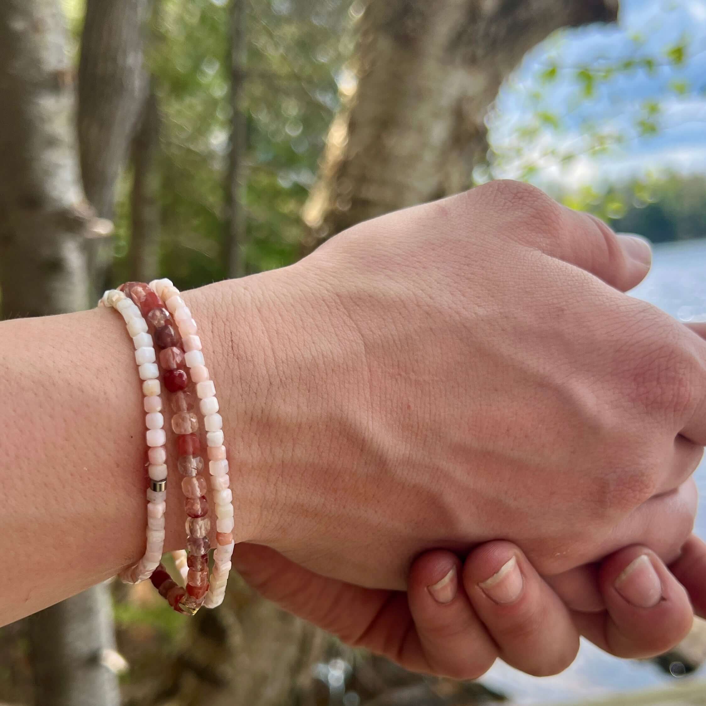 Red Lazasine Cube Bracelet - Subtle Radiance Collection