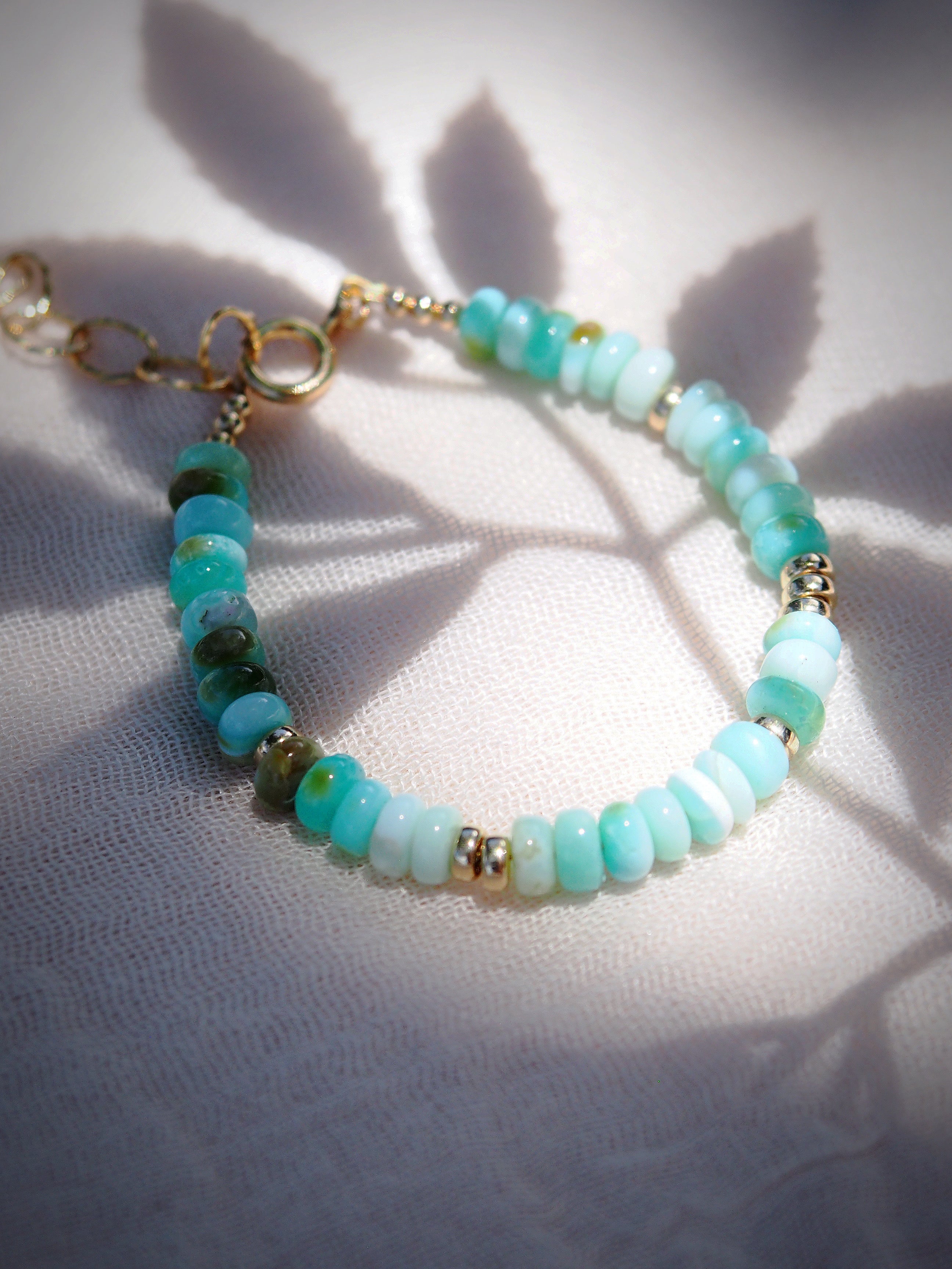 Peruvian Blue Opal Gold Bracelet - Mana'olana