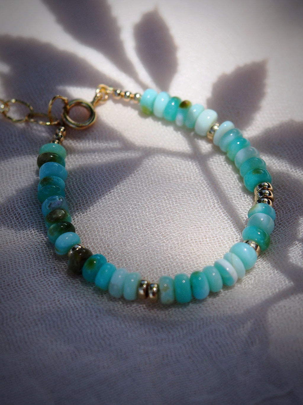 Peruvian Blue Opal Gold Bracelet - Mana'olana