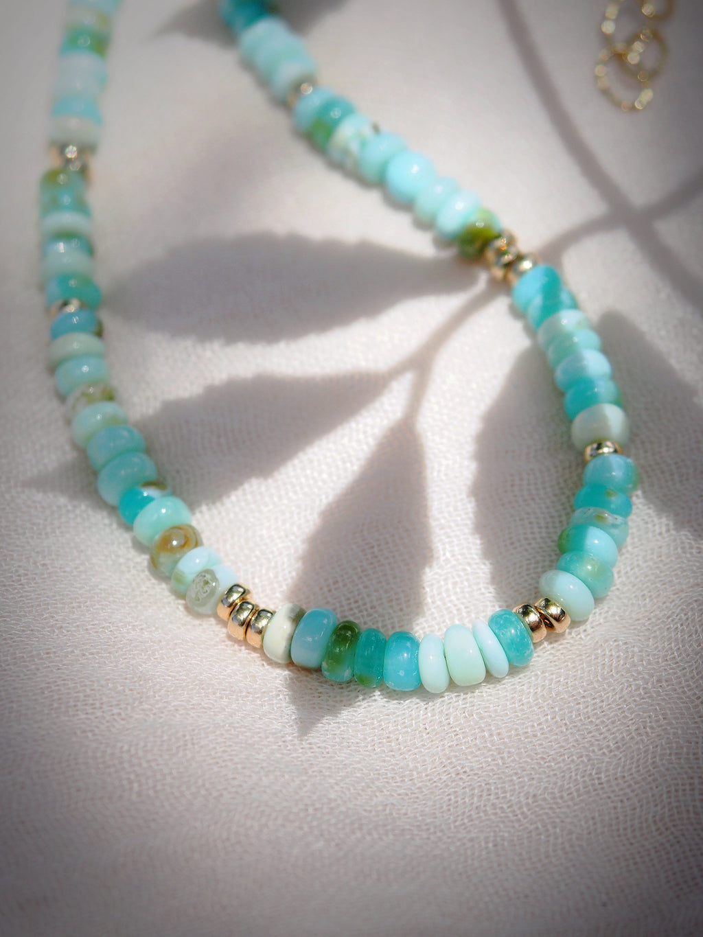 Peruvian Blue Opal Gold Necklace - Mana'olana