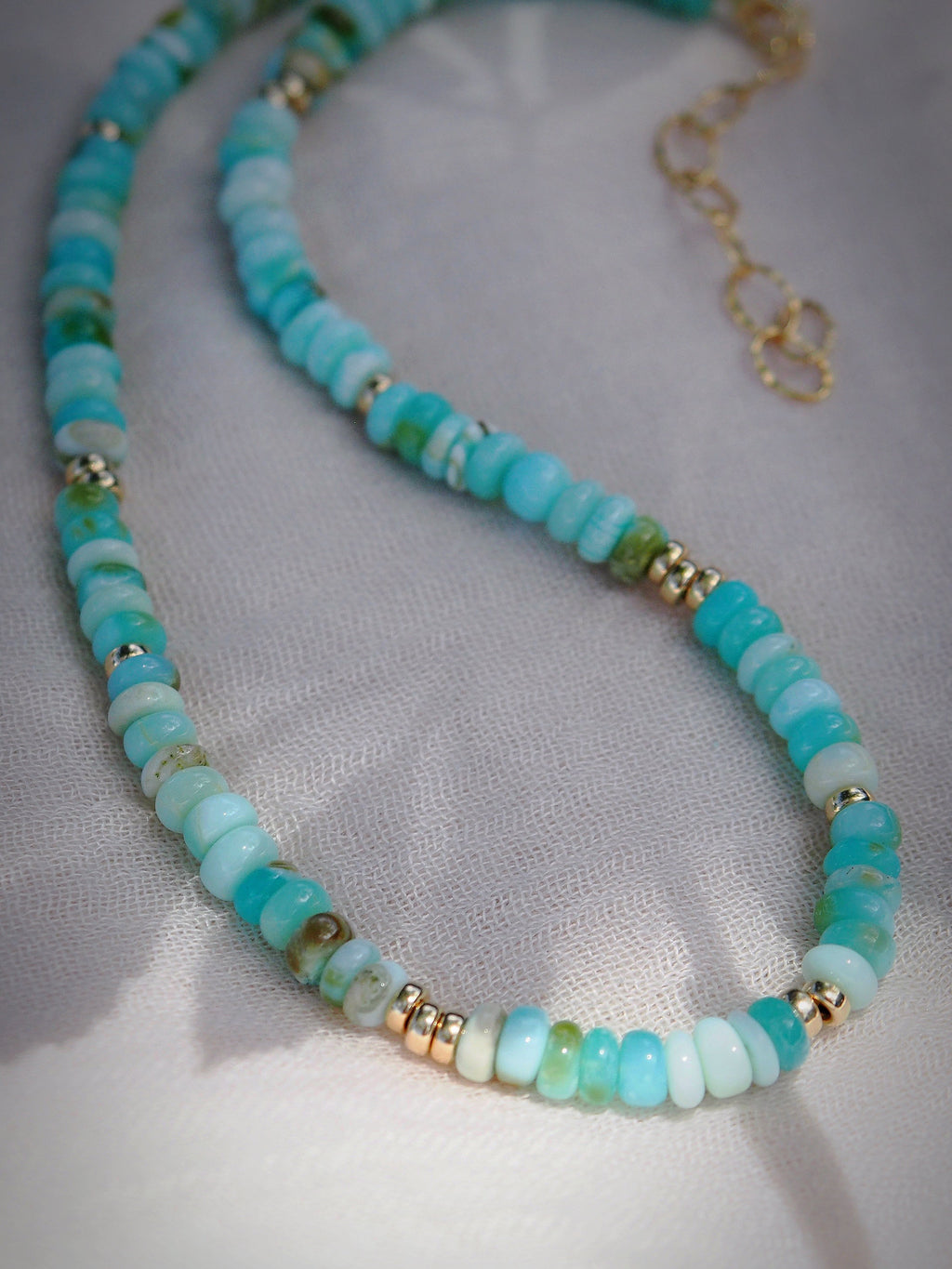 Peruvian Blue Opal Gold Necklace - Mana'olana