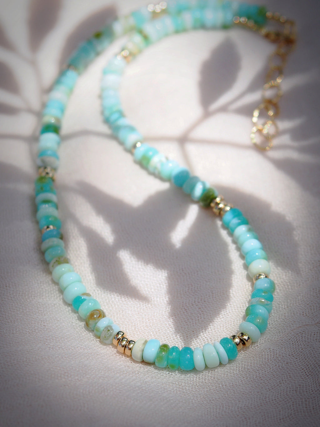 Peruvian Blue Opal Gold Necklace - Mana'olana